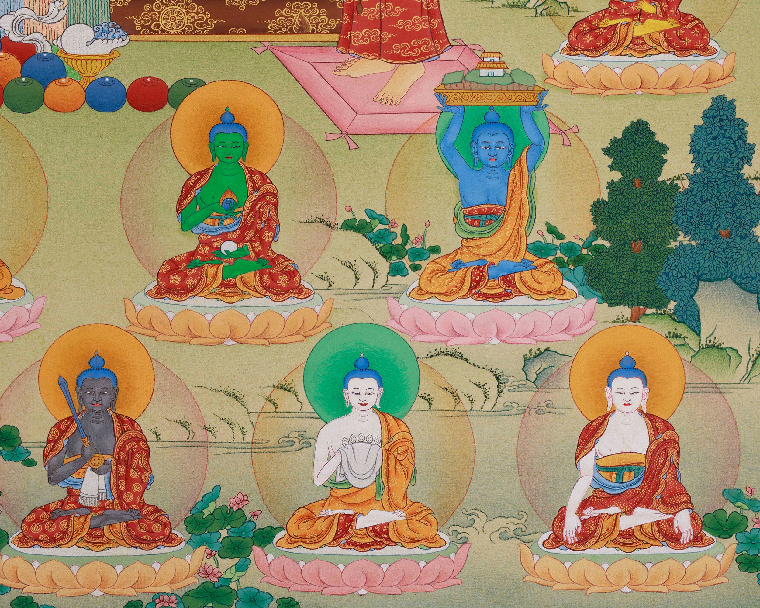 Traditional Thangka of 35 Buddhas | Spiritual Transformation and Practice