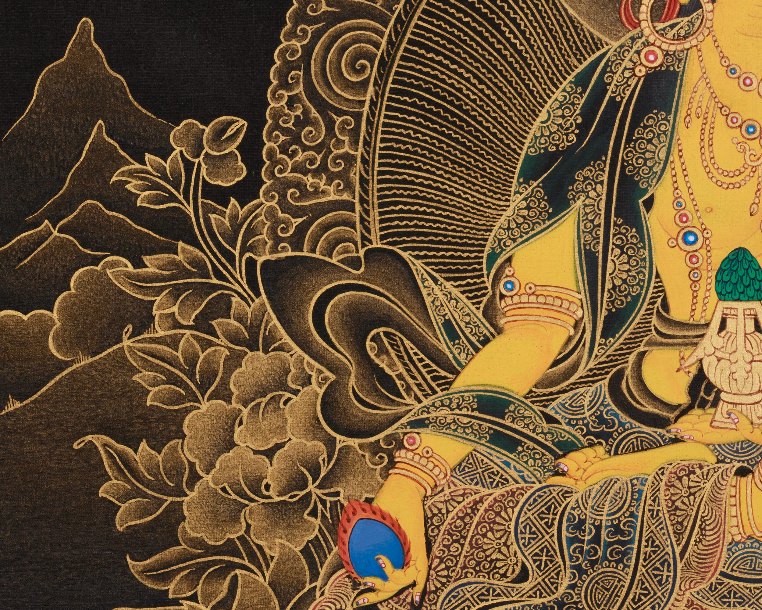 Kshitigarbha Bodhisattva Thangka | The Protector of Souls and the Earth
