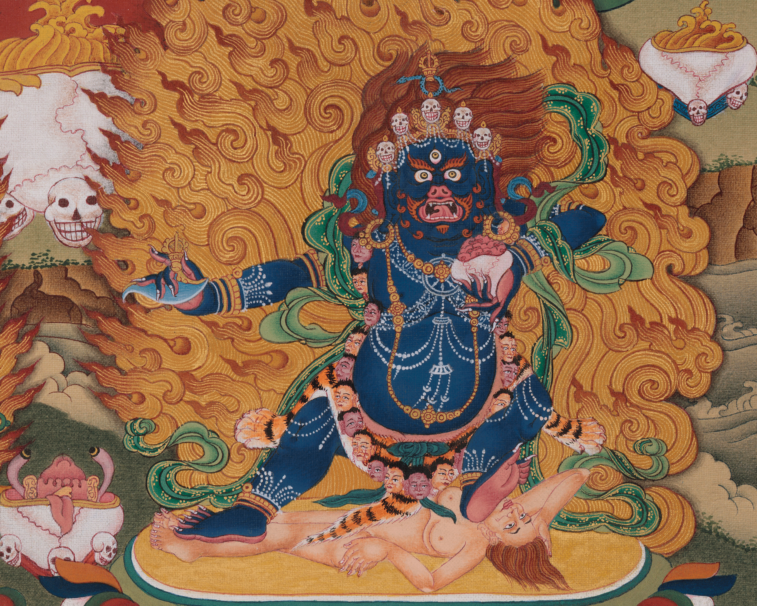 Wrathful Deity Yamantaka Thangka | Fearless Wisdom and Protection