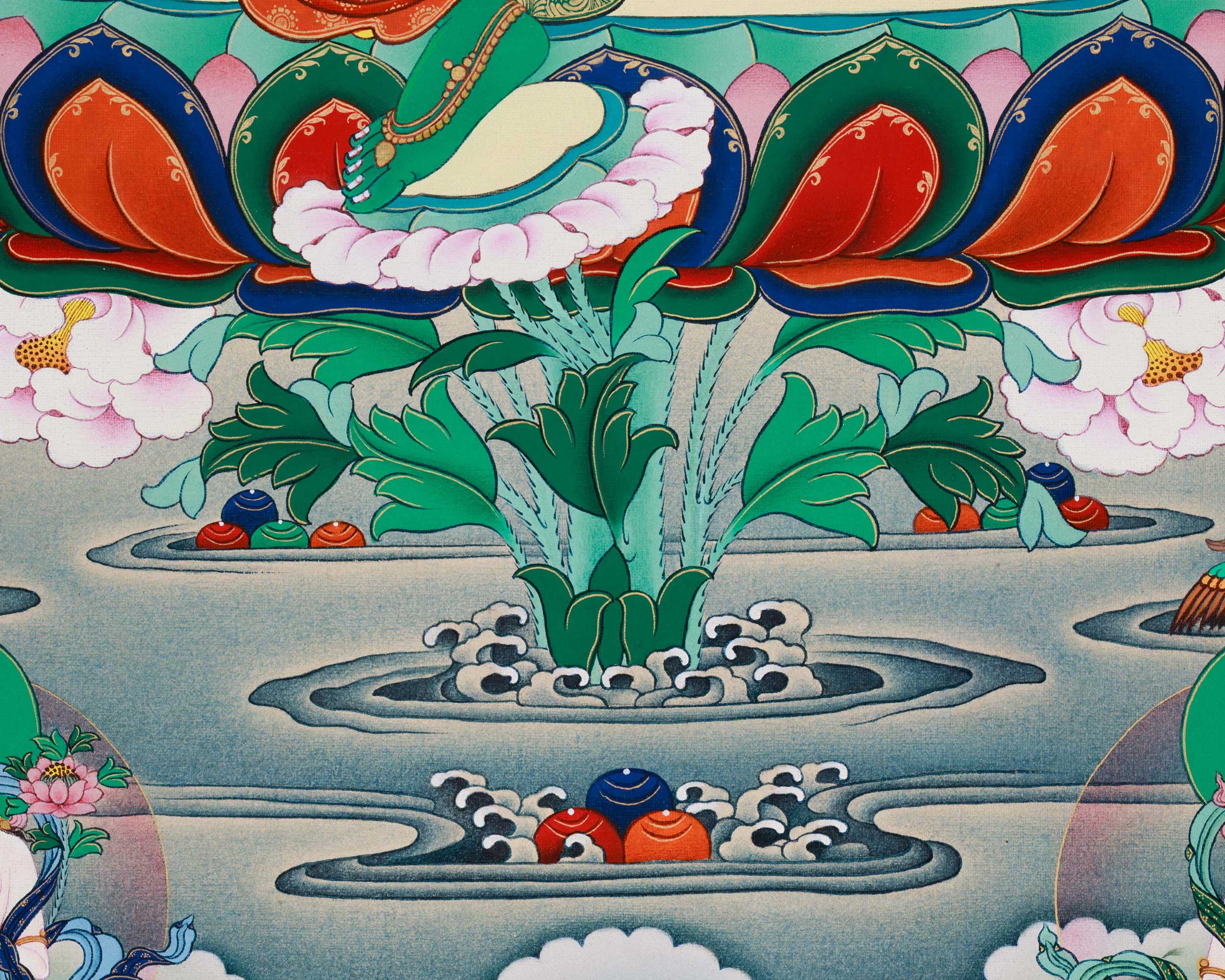 Twenty One Tara Thangka Print | Giclee Art on Canvas | Traditional Wall Decors