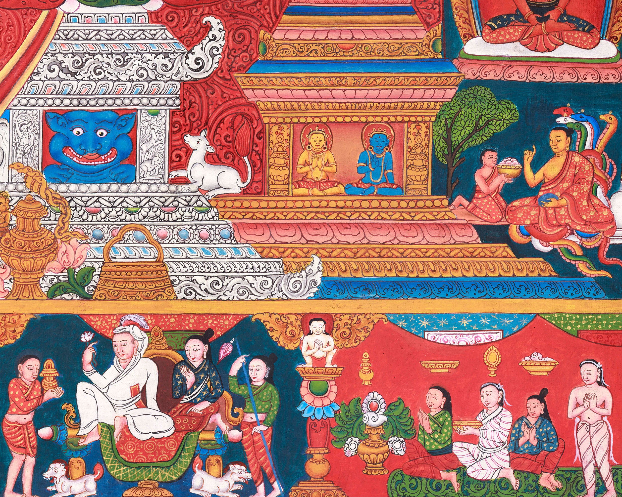 Healing Mother Tara, White Dolma Painting | A Masterpiece of Paubha Art
