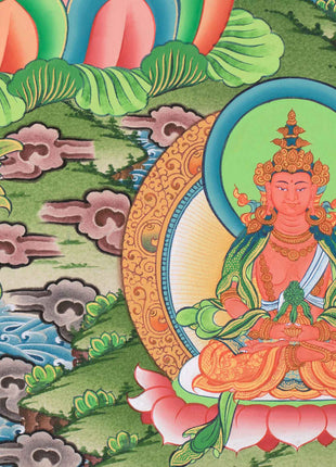 Handpainted Goddess Green Tara Thangka | Compassionate Deity