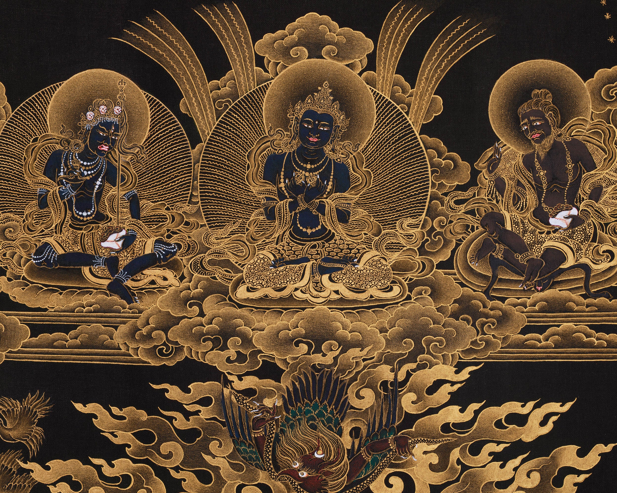 Wrathful Sakya Mahakala Thangka | Dharmapala of Sakya Tradition