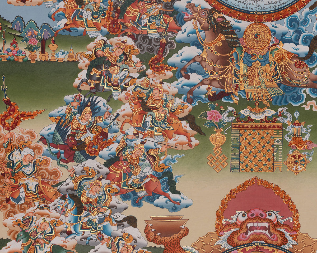 Traditional Tibetan Calendar | Hand-Painted Himalayan Astrological Thangka