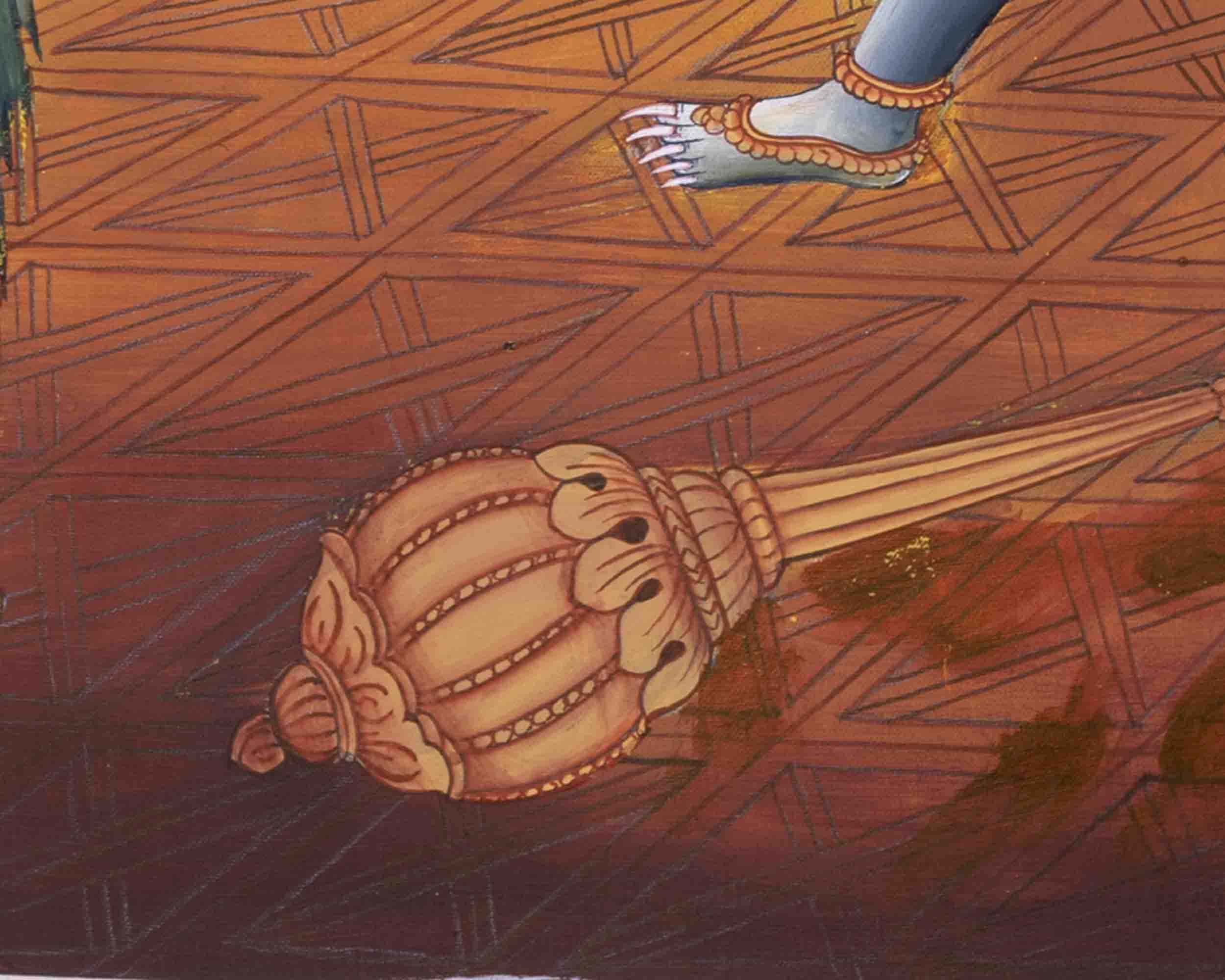 Fierce Narasimha Thangka | Lion-Headed Deity