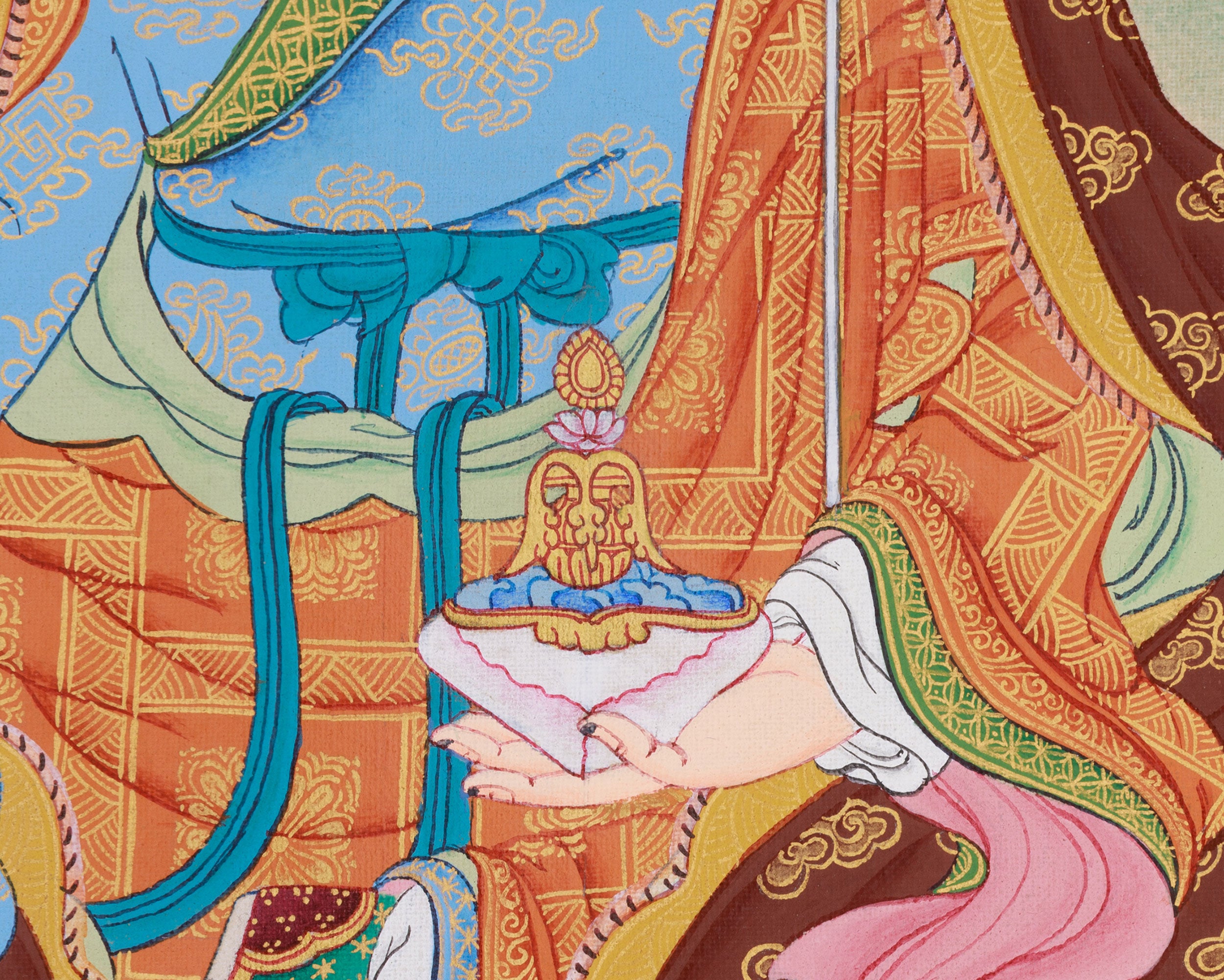 Hand-Painted Spiritual Leader, Guru Padmasambhava | The Lotus Guru of Protection