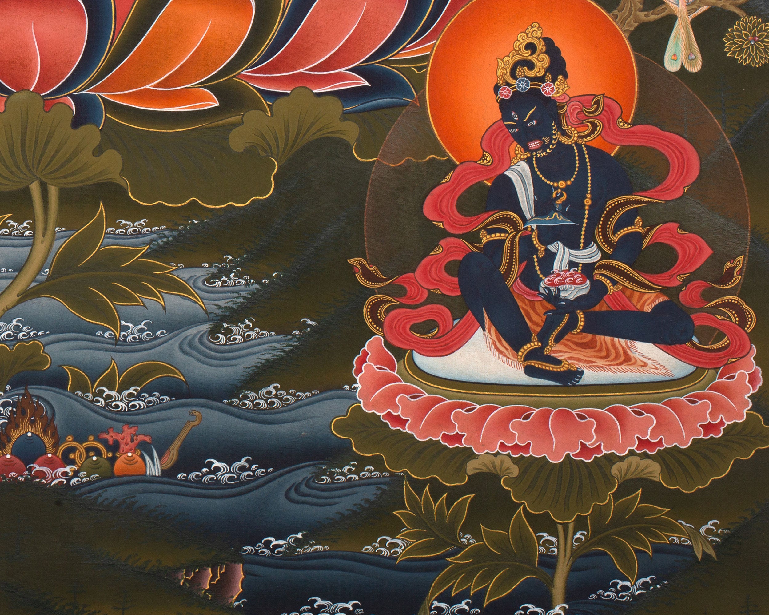 Female Bodhisattva White Tara Thangka | The Goddess of Compassion and Long Life