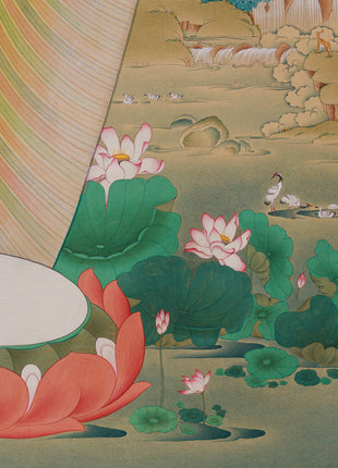 Standing Buddha Shakyamuni Thangka | Exquisite Karma Gadri Masterpiece