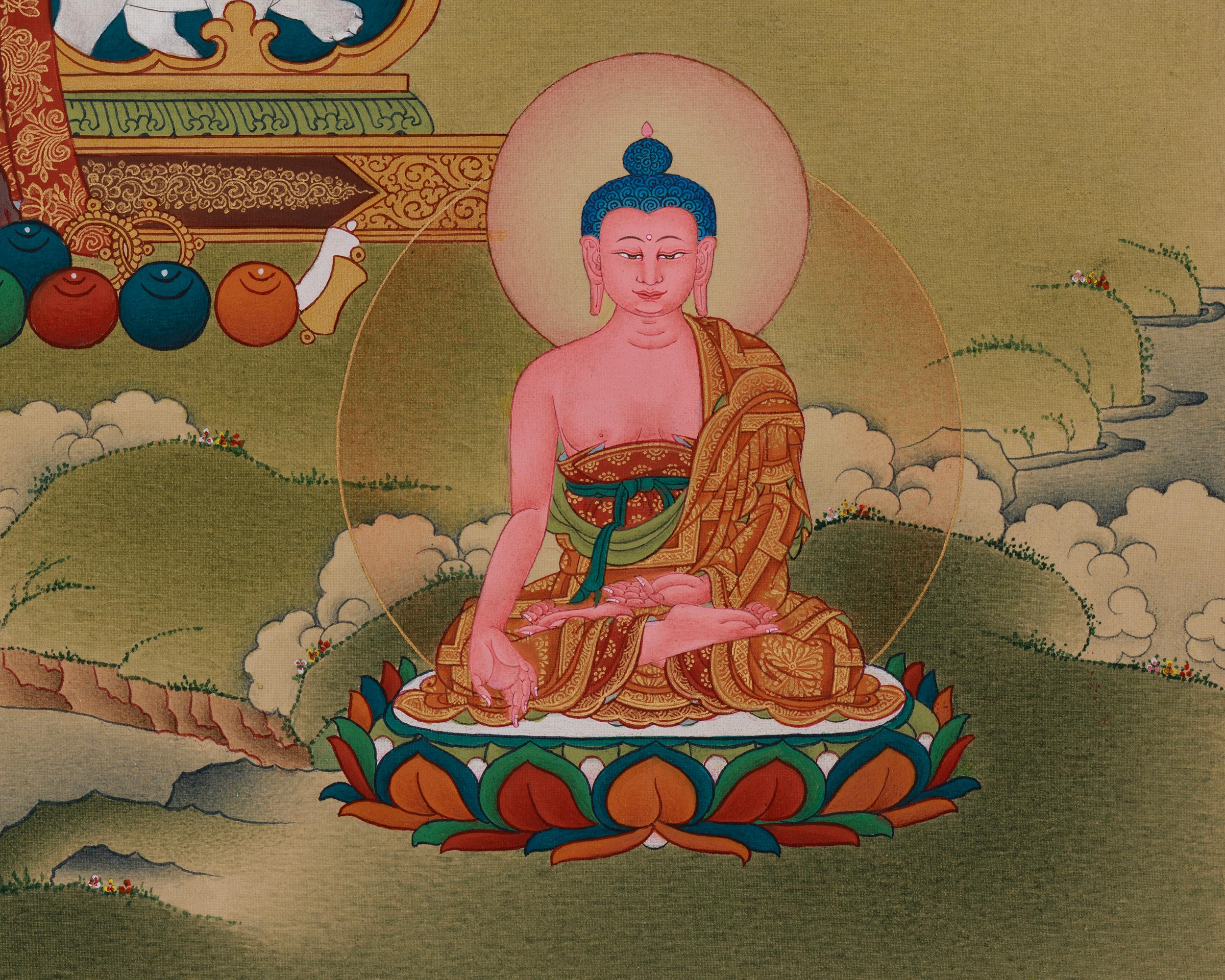 Asta Medicine Buddha Thangka | Sacred Eight Medicine Buddhas Healing Artwork