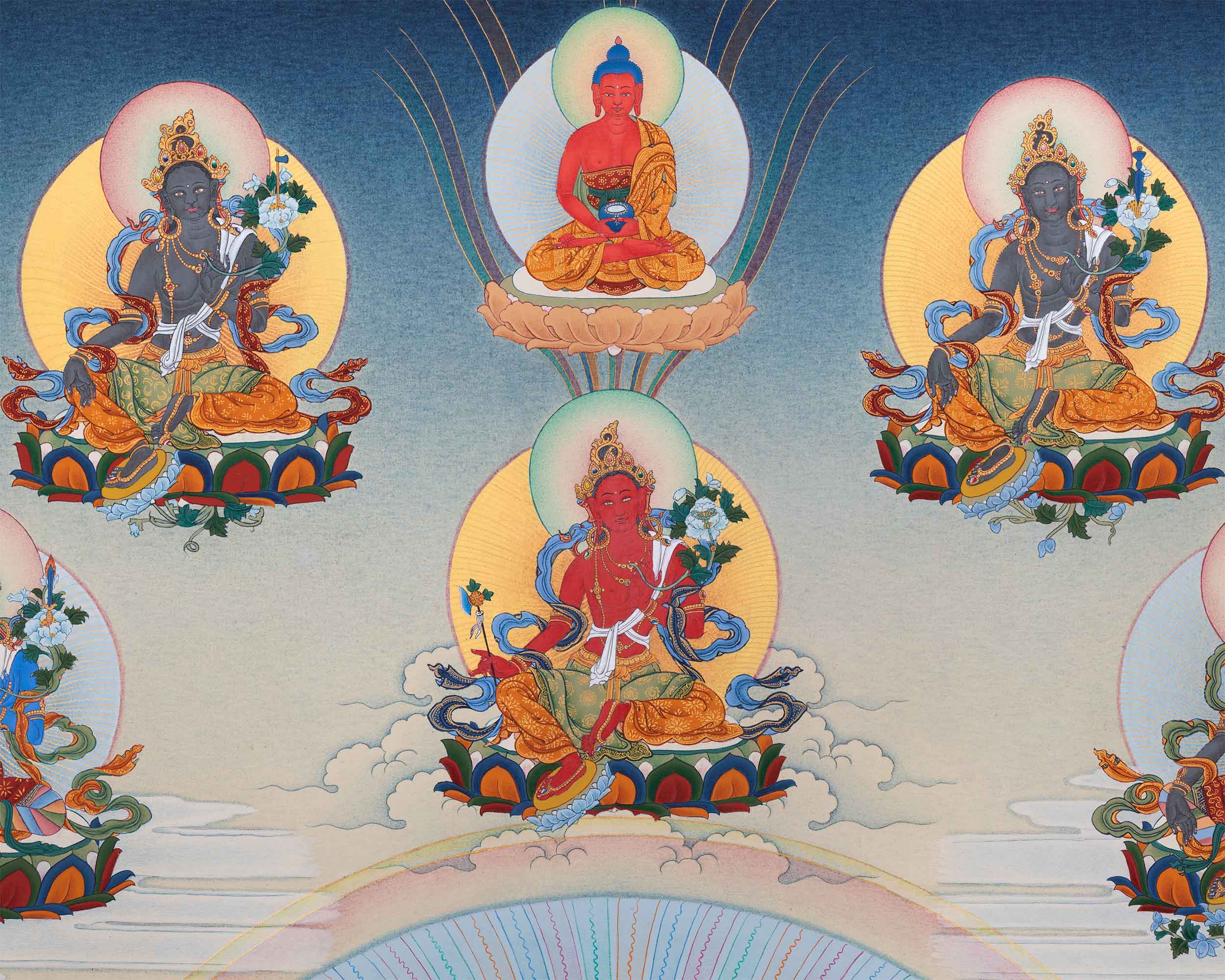 Exclusive Traditional 21 Tara Thangka | Goddesses of Compassion and Protection | Religious Artwork