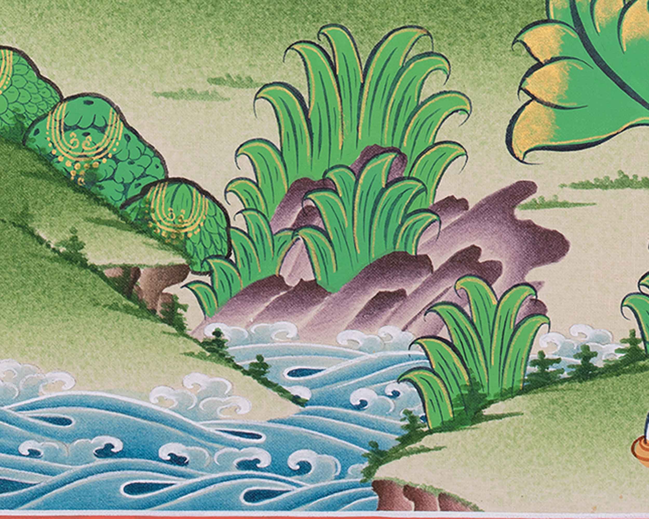 The Buddha Of Infinite Light Thangka | Amitabha Buddha Artwork | Journey to Pure Land