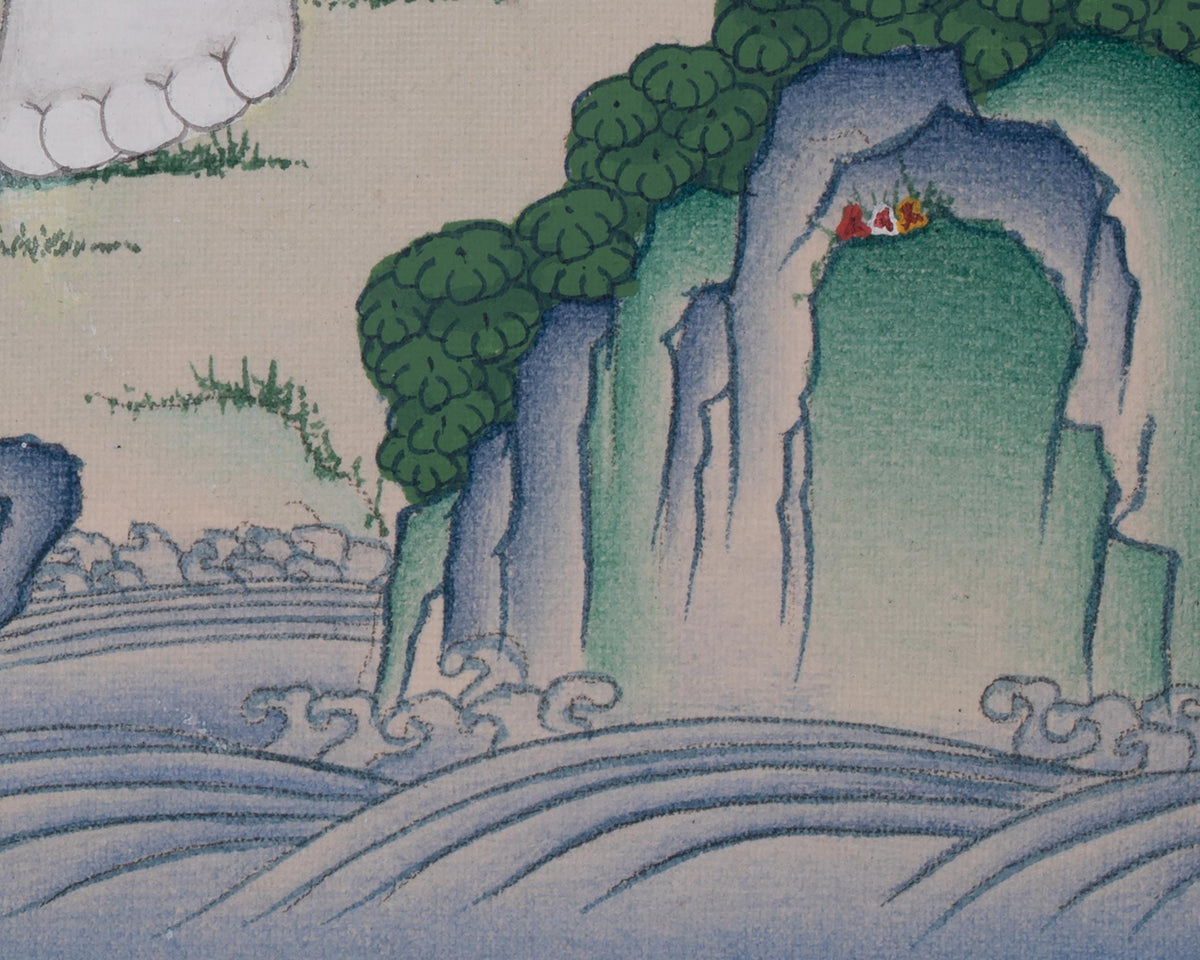 Four Harmonious Friends Sacred Art | Traditional Himalayan Buddhist Thangka
