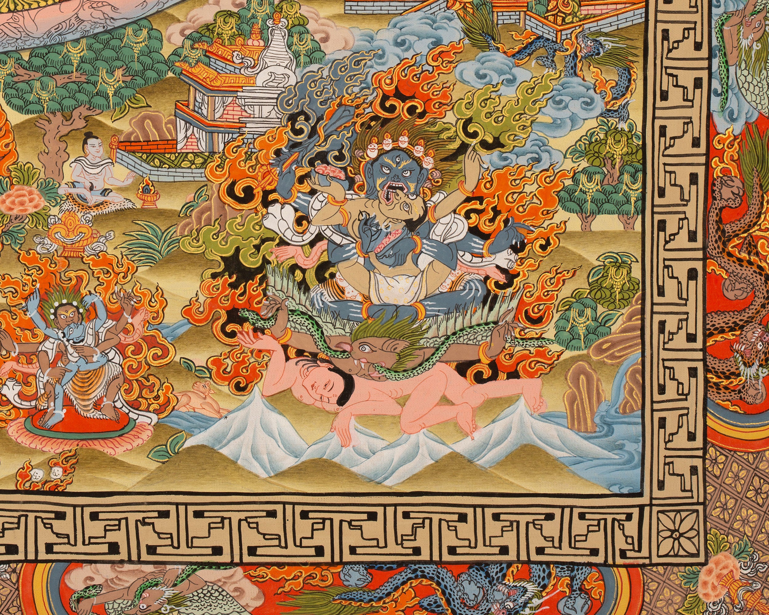 Hand Painted Buddha Mandala Thangka | Meditation Mandala Painting