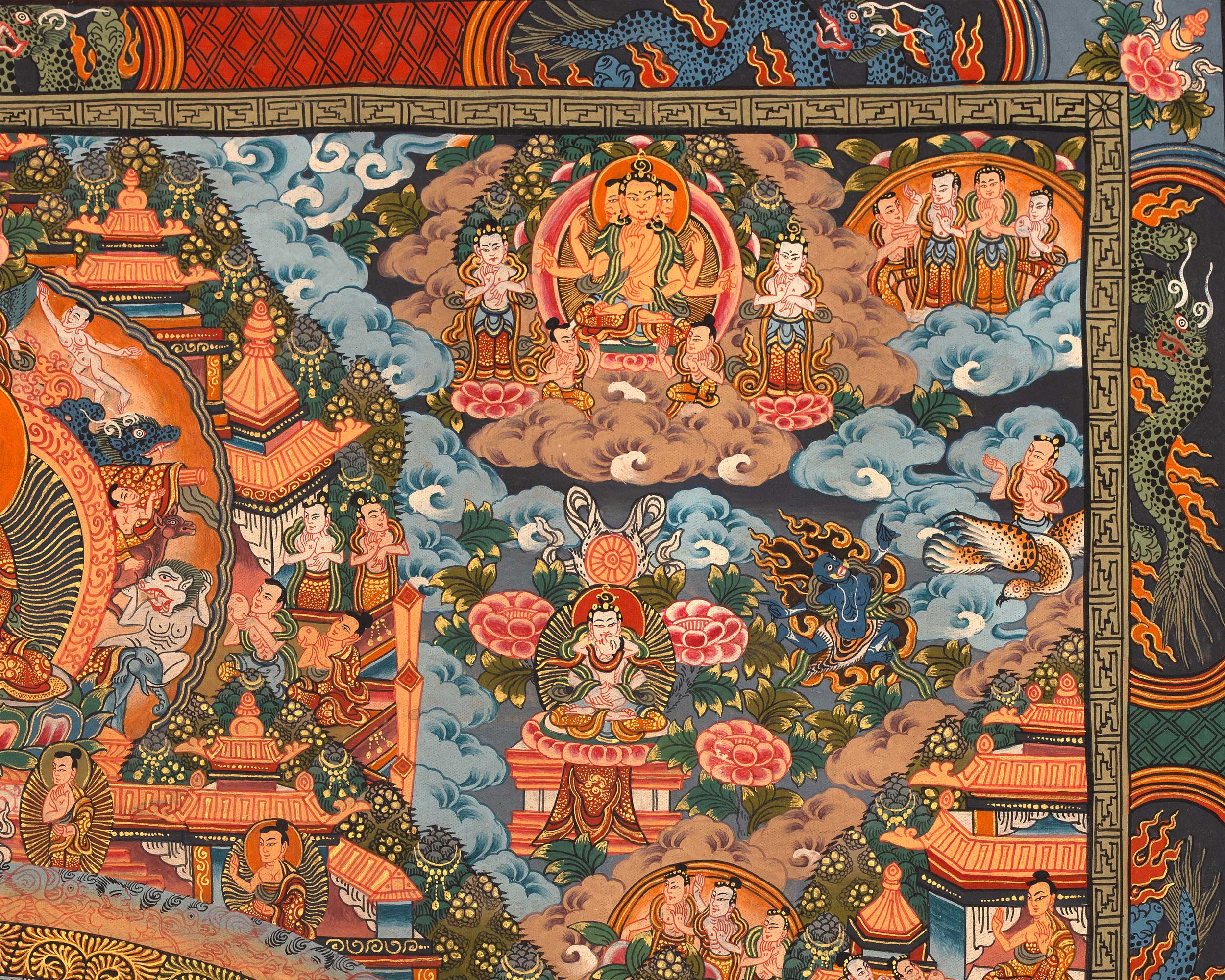 Vintage 1000-Armed Chenrezig Mandala | A Timeless Symbol of Compassion and Protection