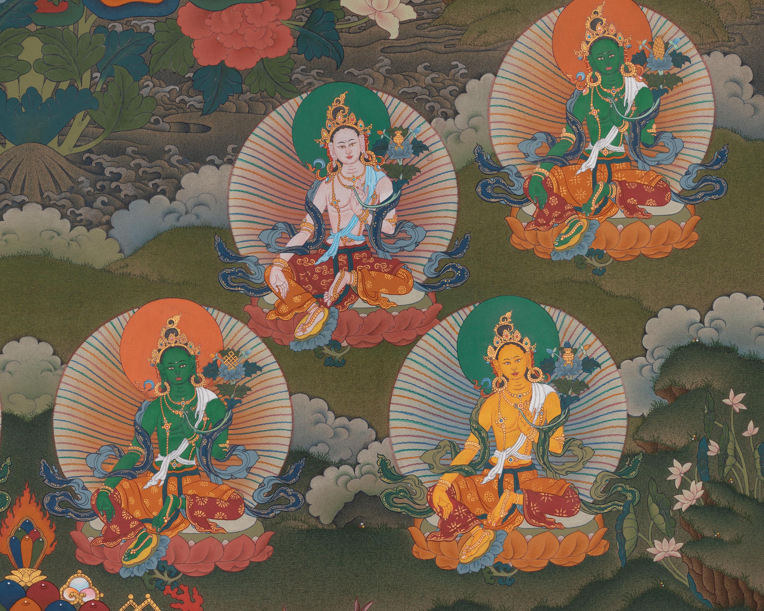 21 Tara Healing Artwork | Tara Manifestation Sacred Thangka | Compassionate Goddess