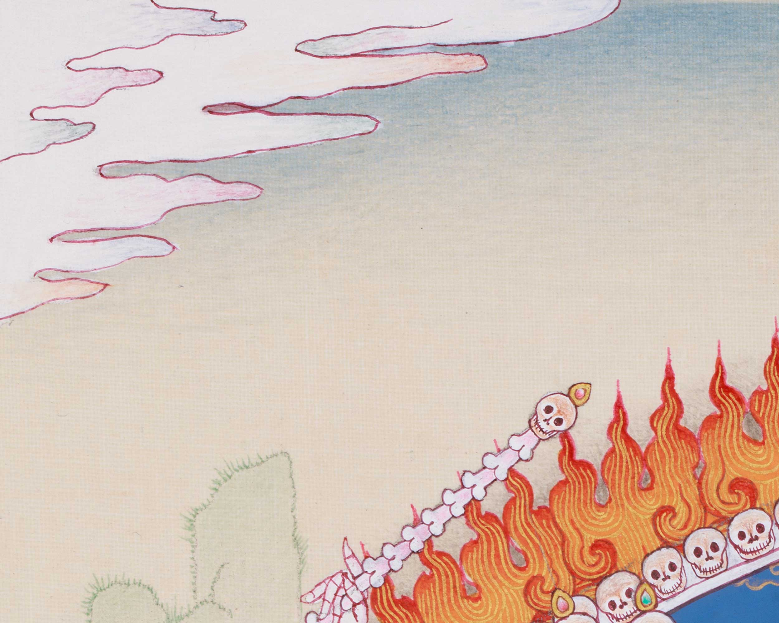Chitipati Thangka Painting | Lord of the Cemetery