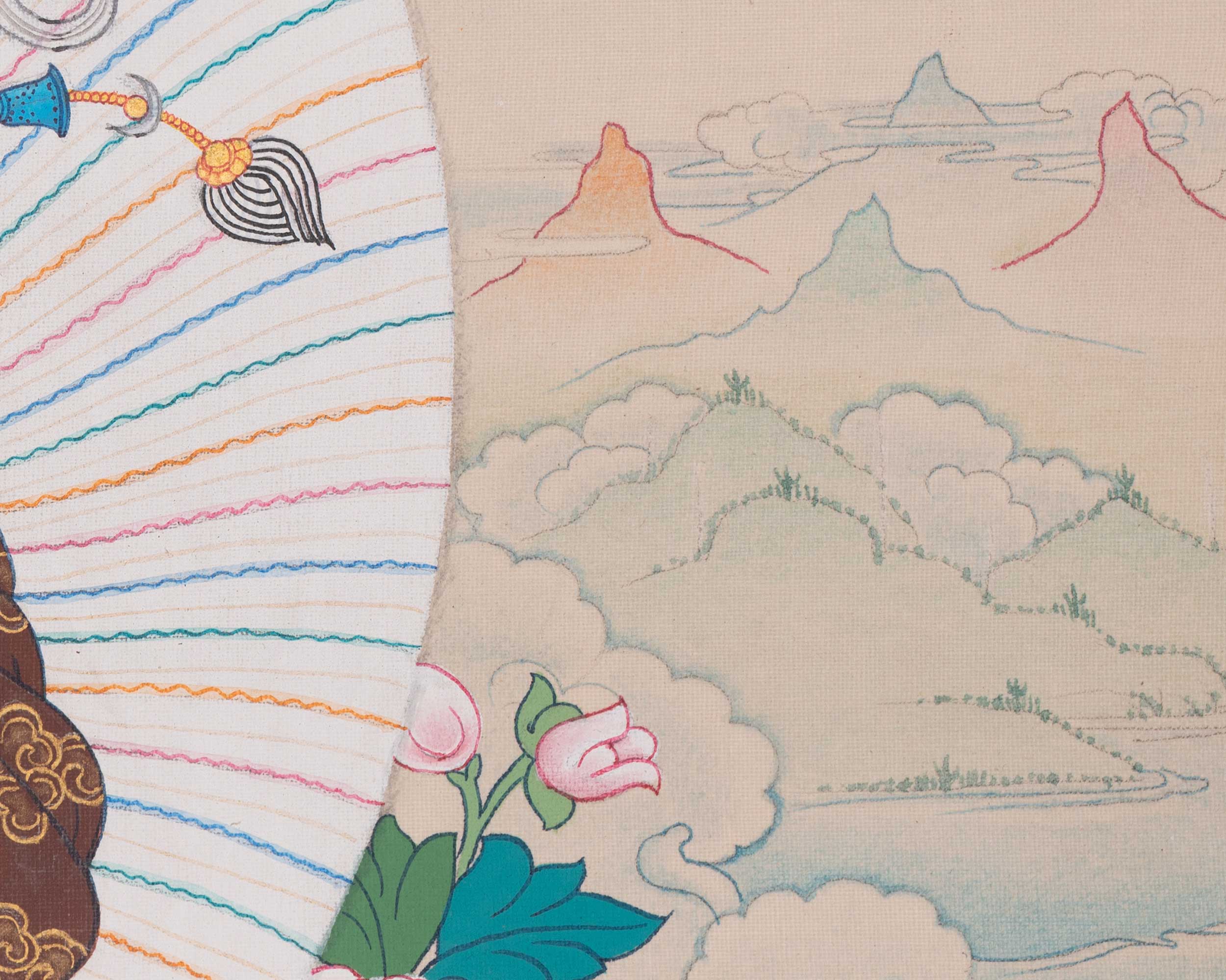 Guru Rinpoche Tibetan Art | Padmasambhava Sacred Artwork | Thangka Painting