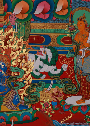 Tara with Buddhas and Bodhisattvas | White Tara Thangka for Healing, Wisdom & Longevity