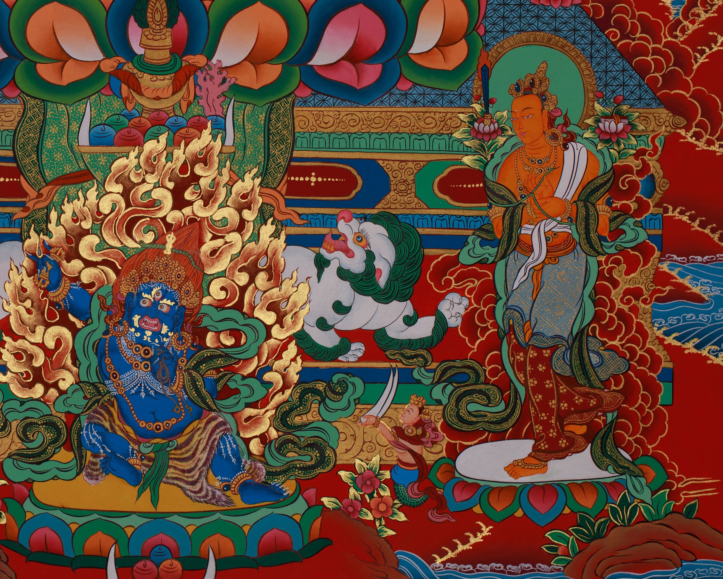 Tara with Buddhas and Bodhisattvas | White Tara Thangka for Healing, Wisdom & Longevity