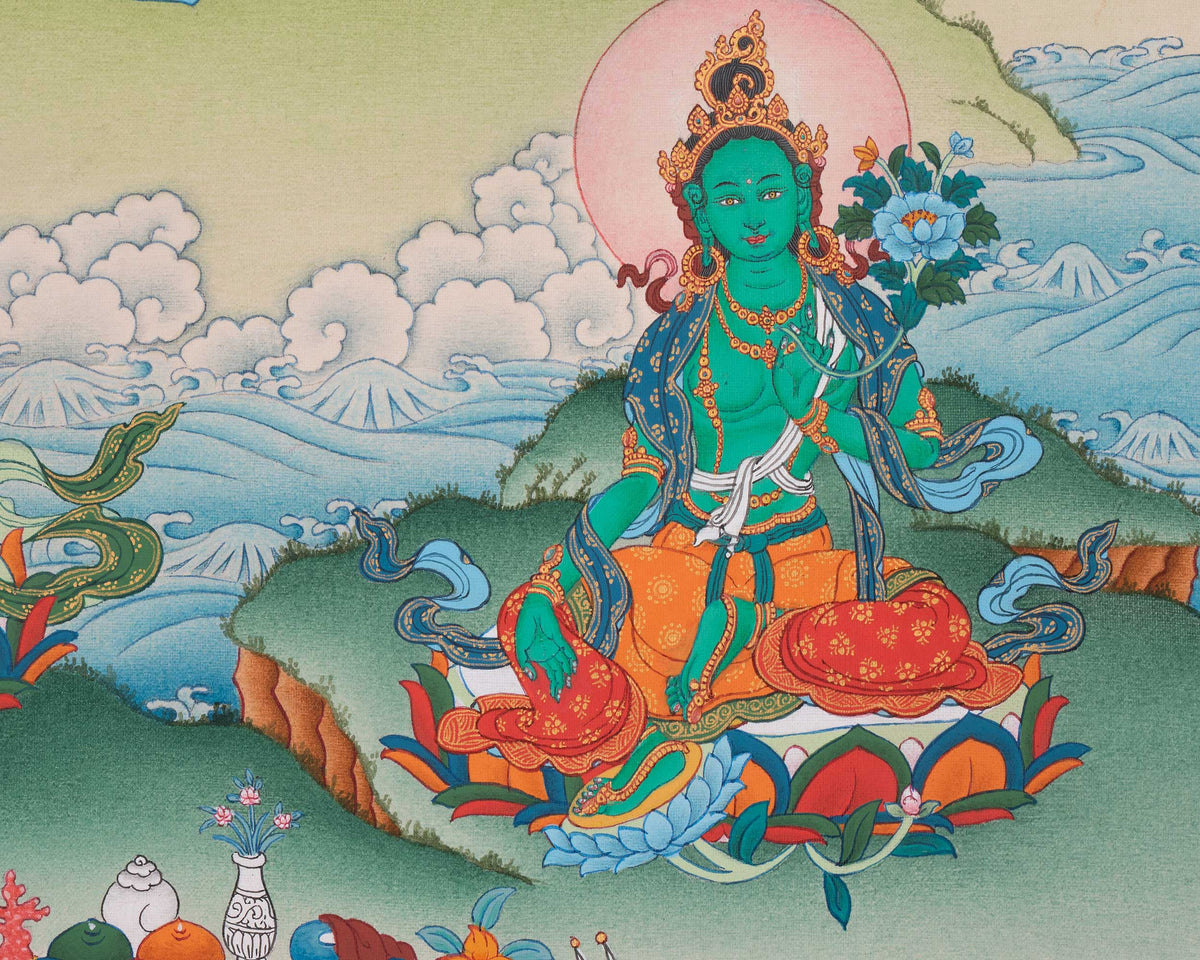1000 Armed Dukar Traditional Art | The White Umbrella Goddess | Sitatapatra Deity