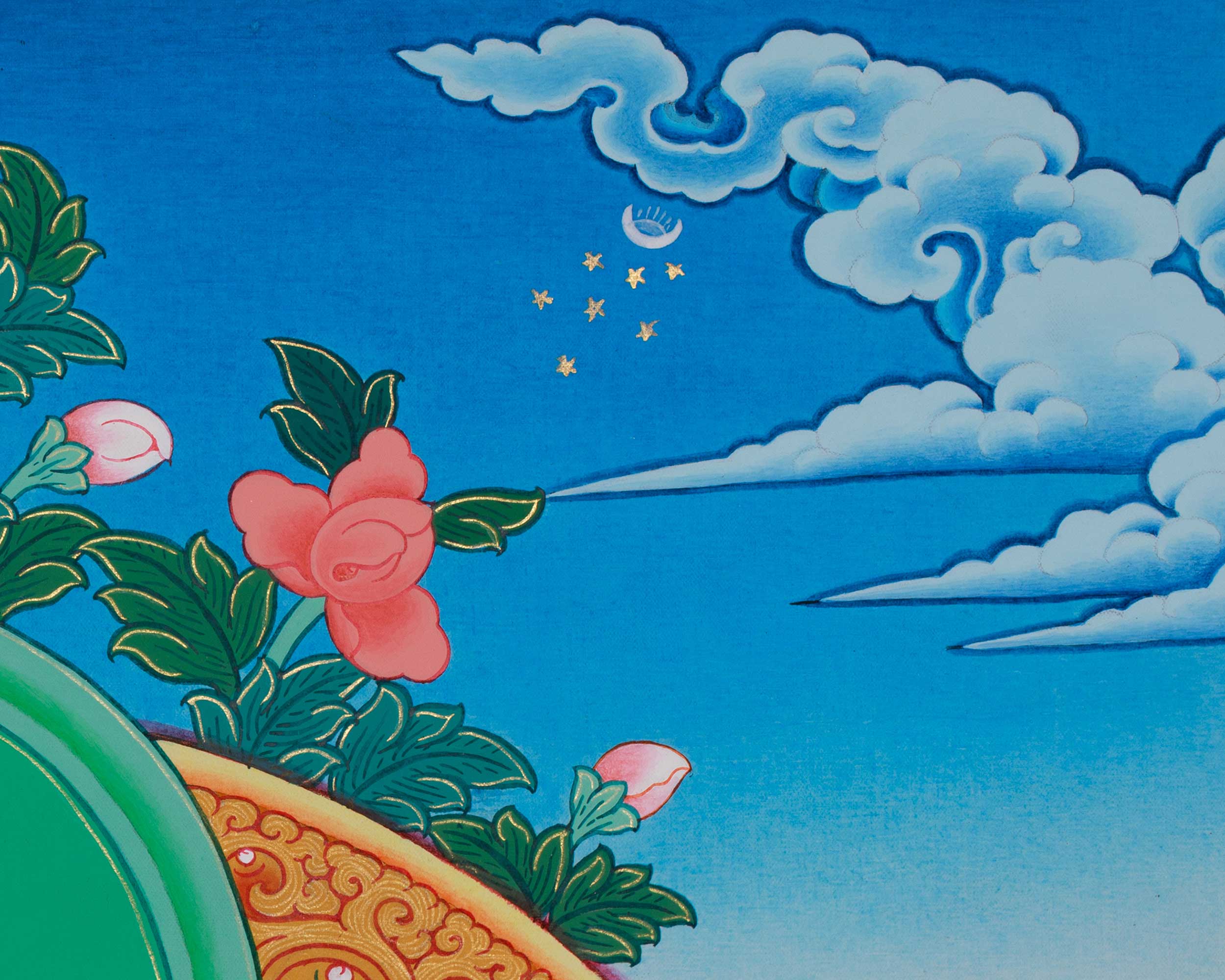 Yellow Jambhala Painting | The Wealth Deity of Prosperity and Abundance