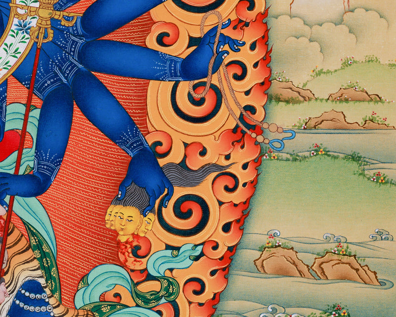 Heruka Manifestation: 12-Armed Chakrasamvara Thangka Print | Divine Yidam