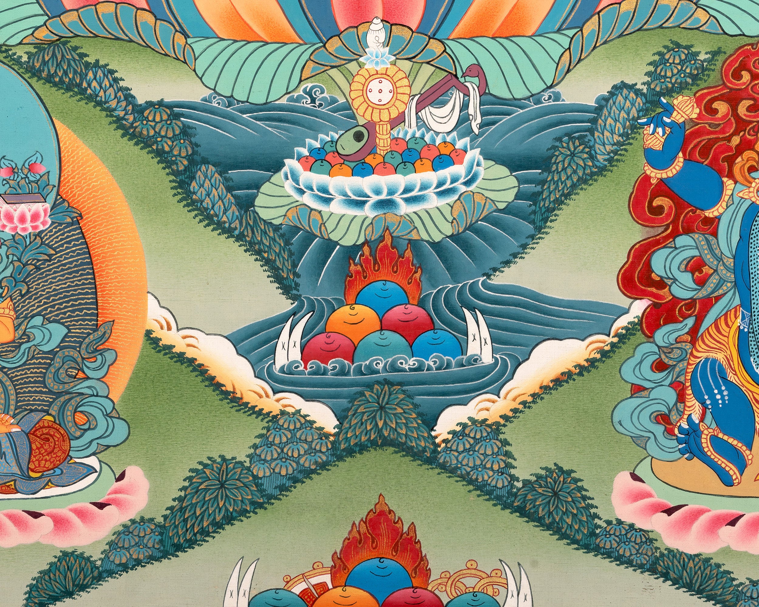 Majestic White Tara Thangka | Featuring Hand-Painted Female Bodhisattva