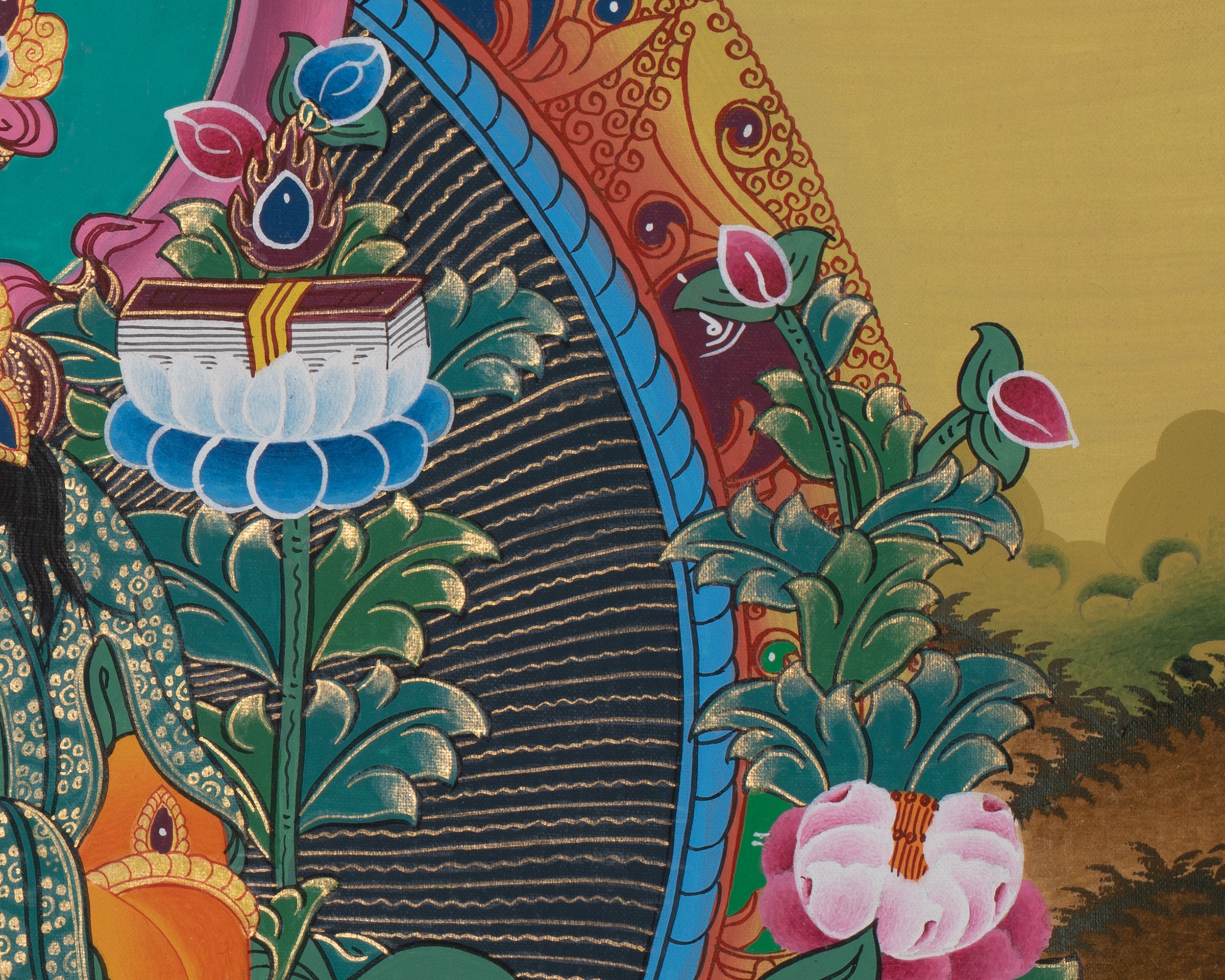 Manjushri Wisdom Thangka | Tibetan Buddha of Knowledge