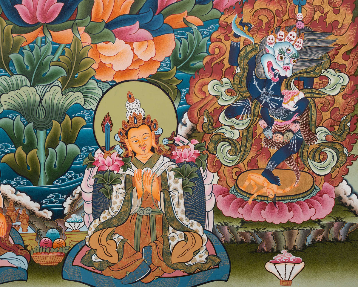 8 Guru Manifestation Thangka | Guru Rinpoche | Lotus Guru: Padmasambhava |