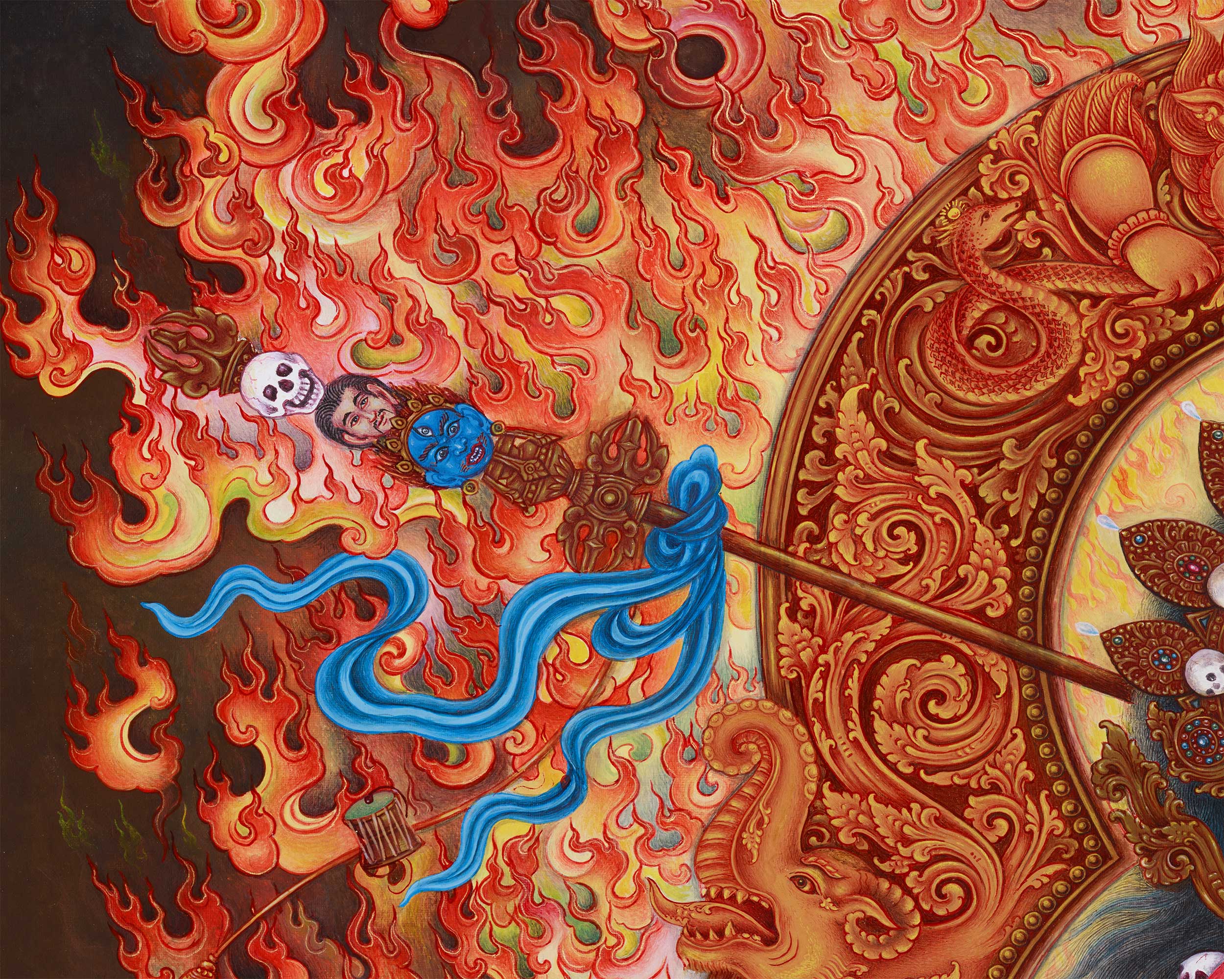 Vidyadhari Yogini, Flying Vajrayogini Giclee Print | Sky-Dancer of Wisdom and Fierce Compassion