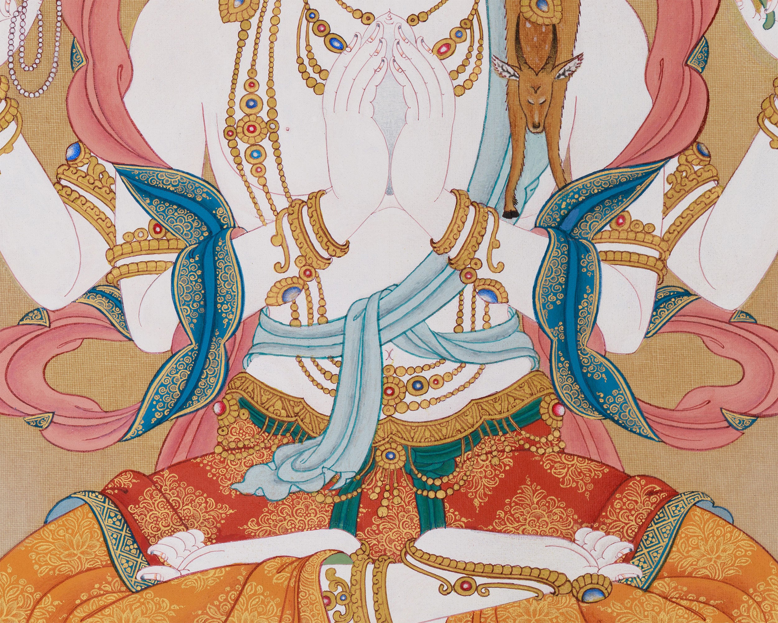 Compassion Buddha Avalokiteshvara Thangka | A Sacred Masterpiece of Infinite Mercy