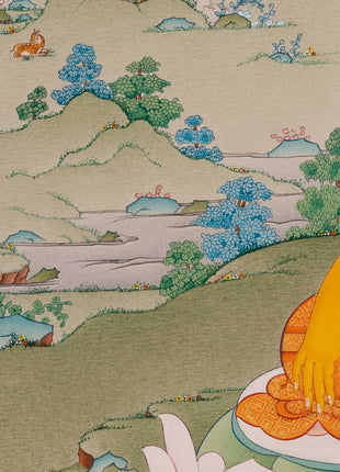 Siddhartha Gautama Digital Print Artwork | Buddha Shakyamuni on Canvas | Thangka Print for Spiritual Awakening