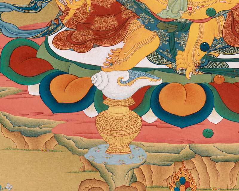 Exquisite Wealth Deity Dzambhala Thangka | Himalayan Art