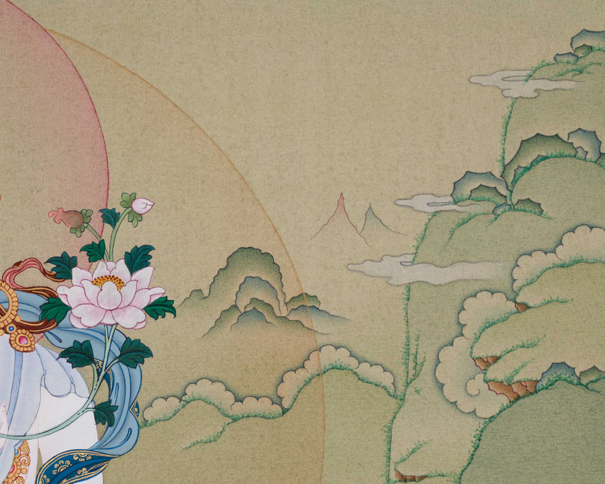 Healing Goddess White Tara Painting | Embodiment of Compassionate Longevity