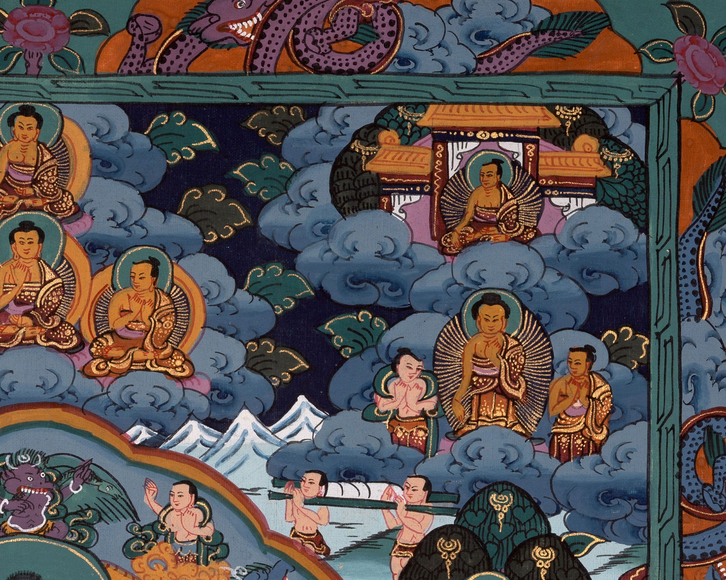Shakyamuni Buddha Life Story Thangka | Journey of the Buddha