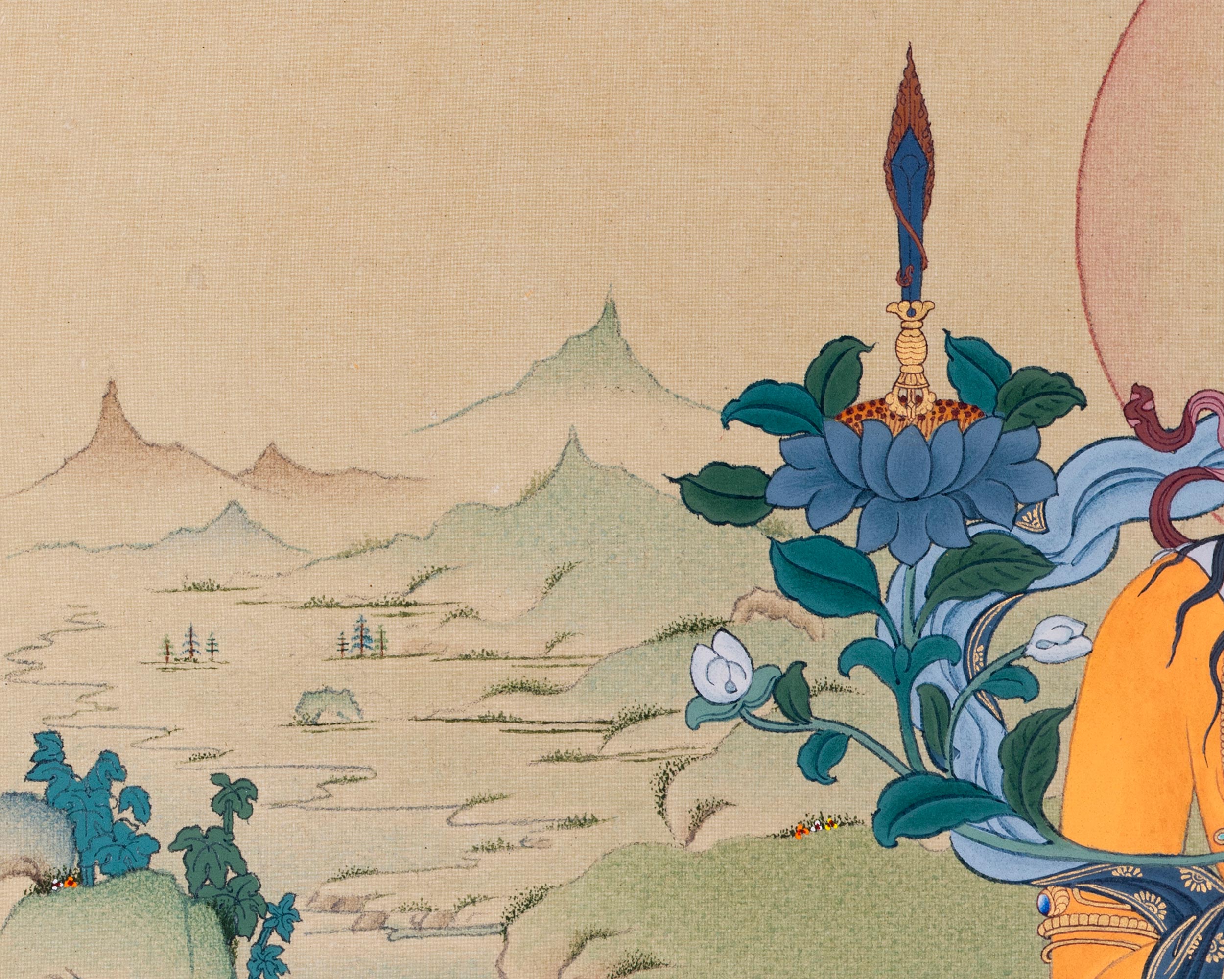 Thangka Print of Manjushri | Buddha of Wisdom | Digital Printing