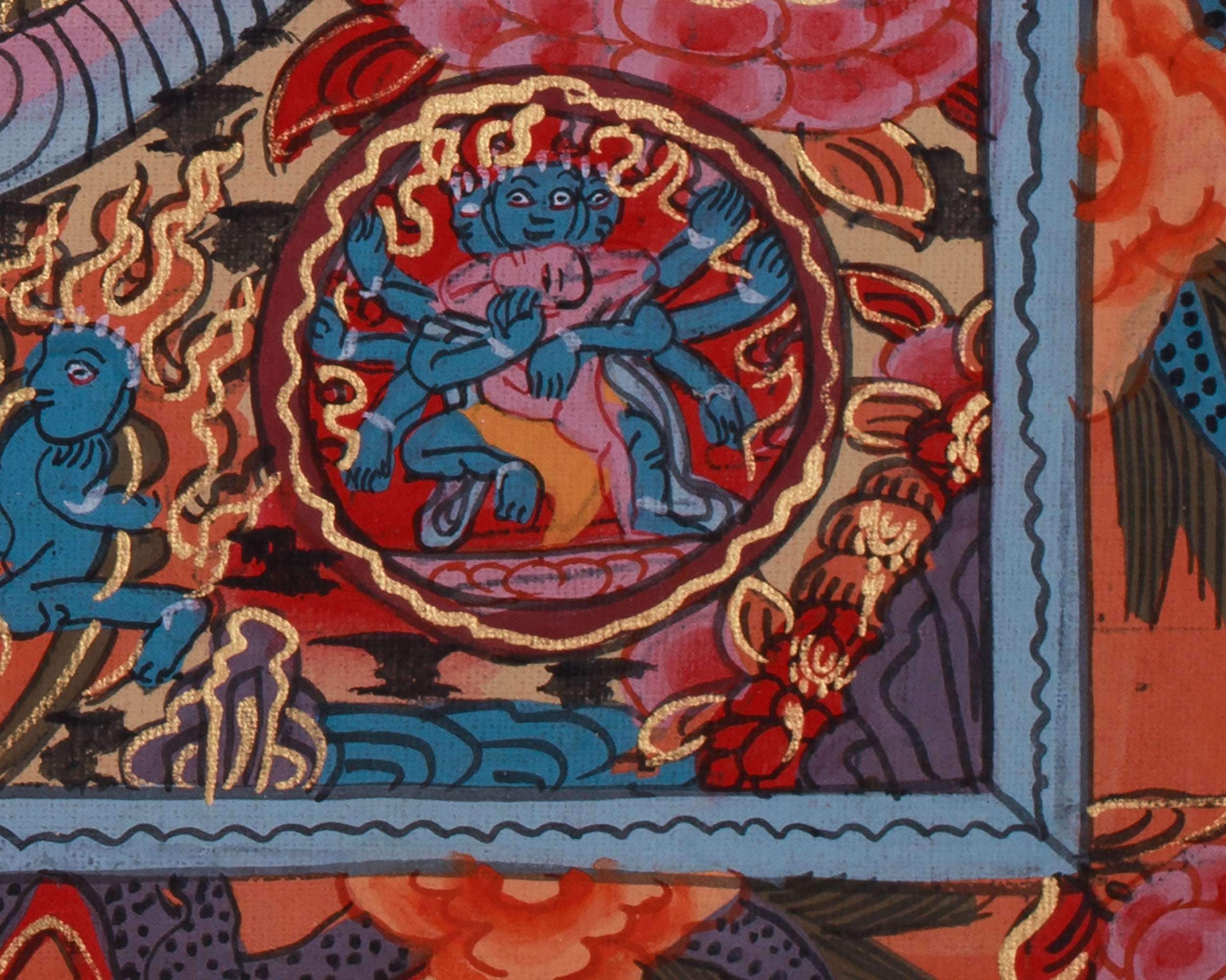 Small Buddha Mandala Thangka | Cosmic Enlightenment & Dharma Protectors