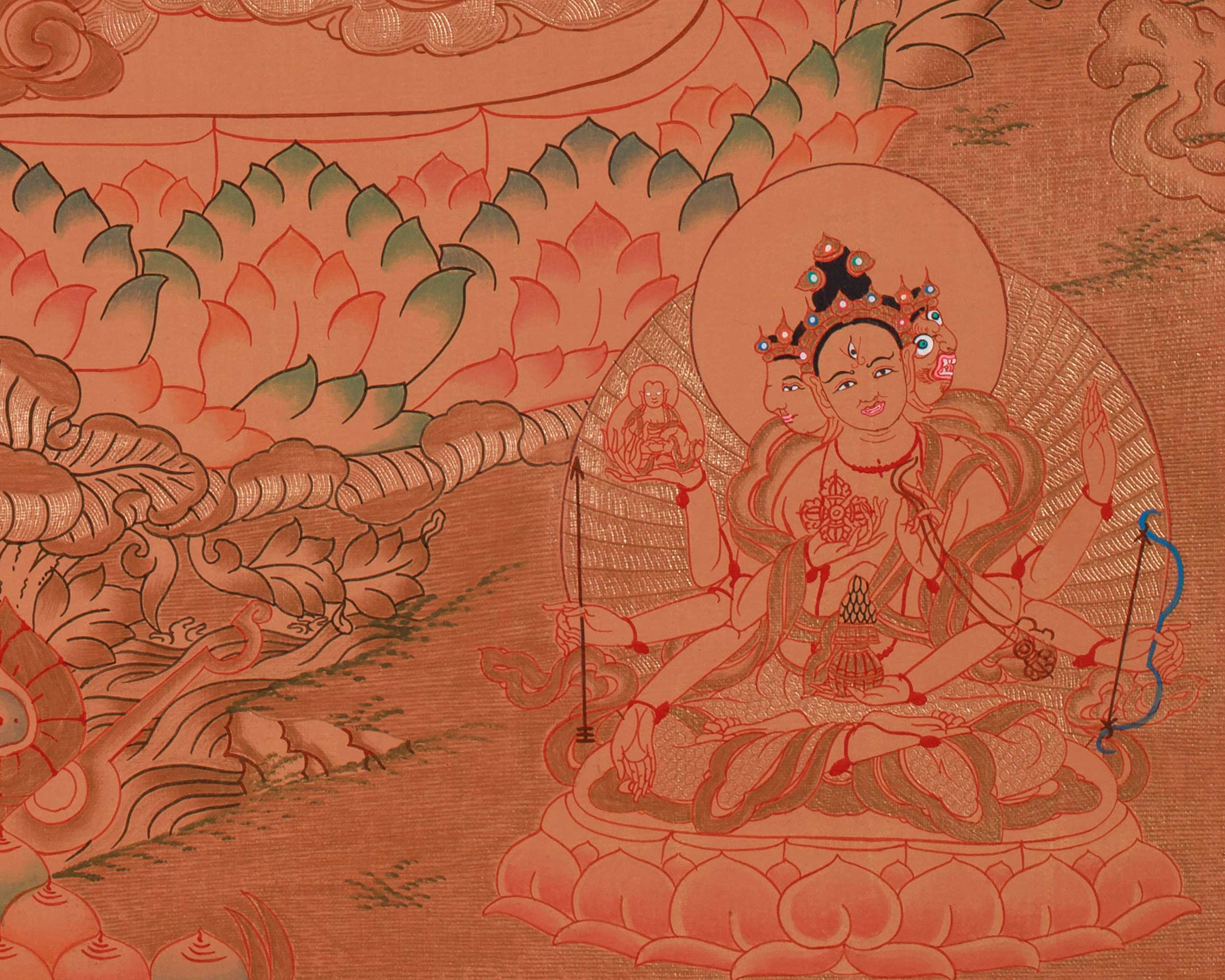 Tibetan White Tara Thangka | Wall Hanging Meditation and Yoga Art