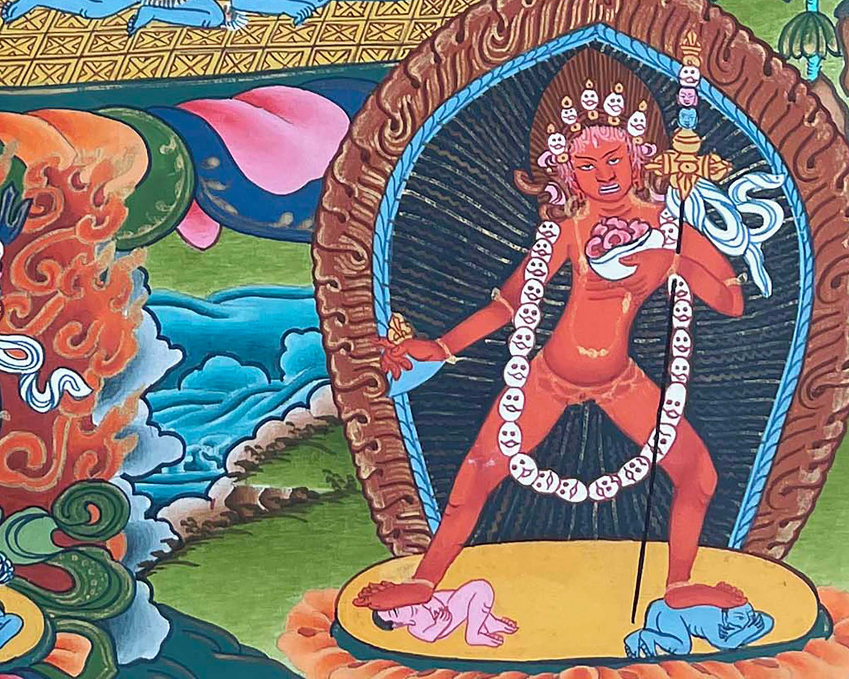 Original Hand Painted Vajrayogini Thangka Painting | Buddhist Art for Wall Decoration