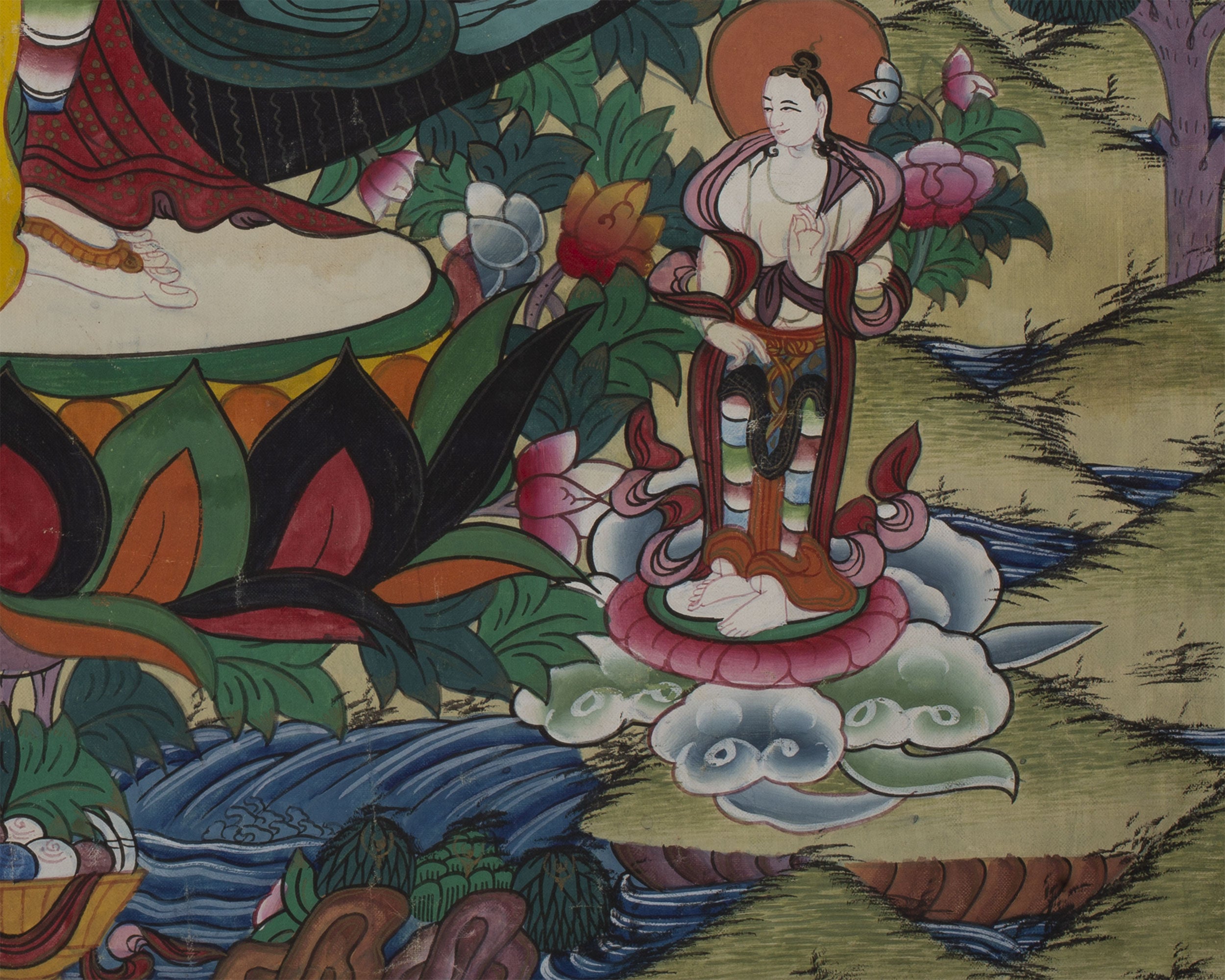 Vintage Thousand Armed Avalokiteshvara Thangka | BROCADE MOUNTED