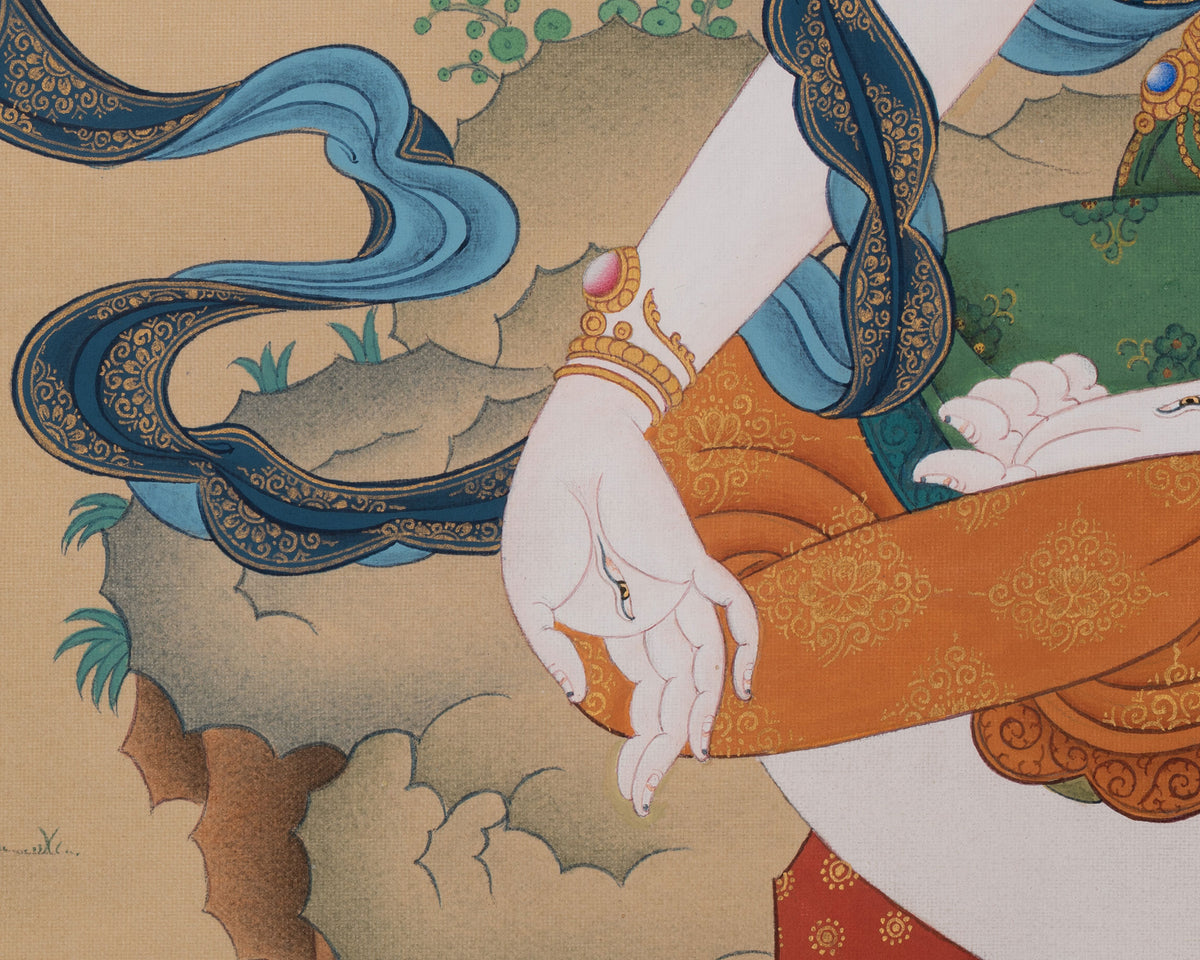 White Tara Vajrayana Buddhist Art | Compassion and Longevity Deity