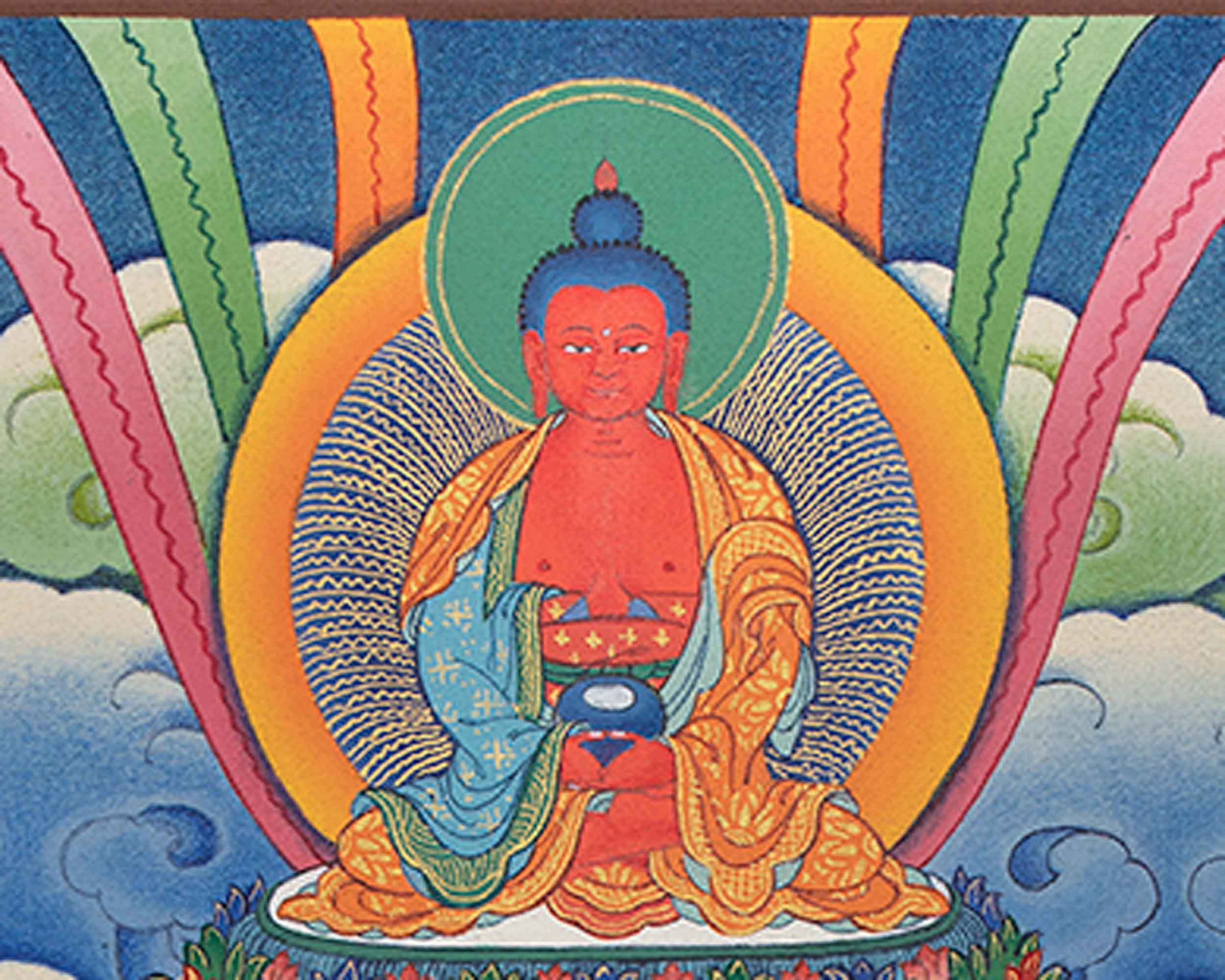 Traditional Pema Gyalpo Print | Guru Rinpoche's Manifestation Art | Buddhist Decor