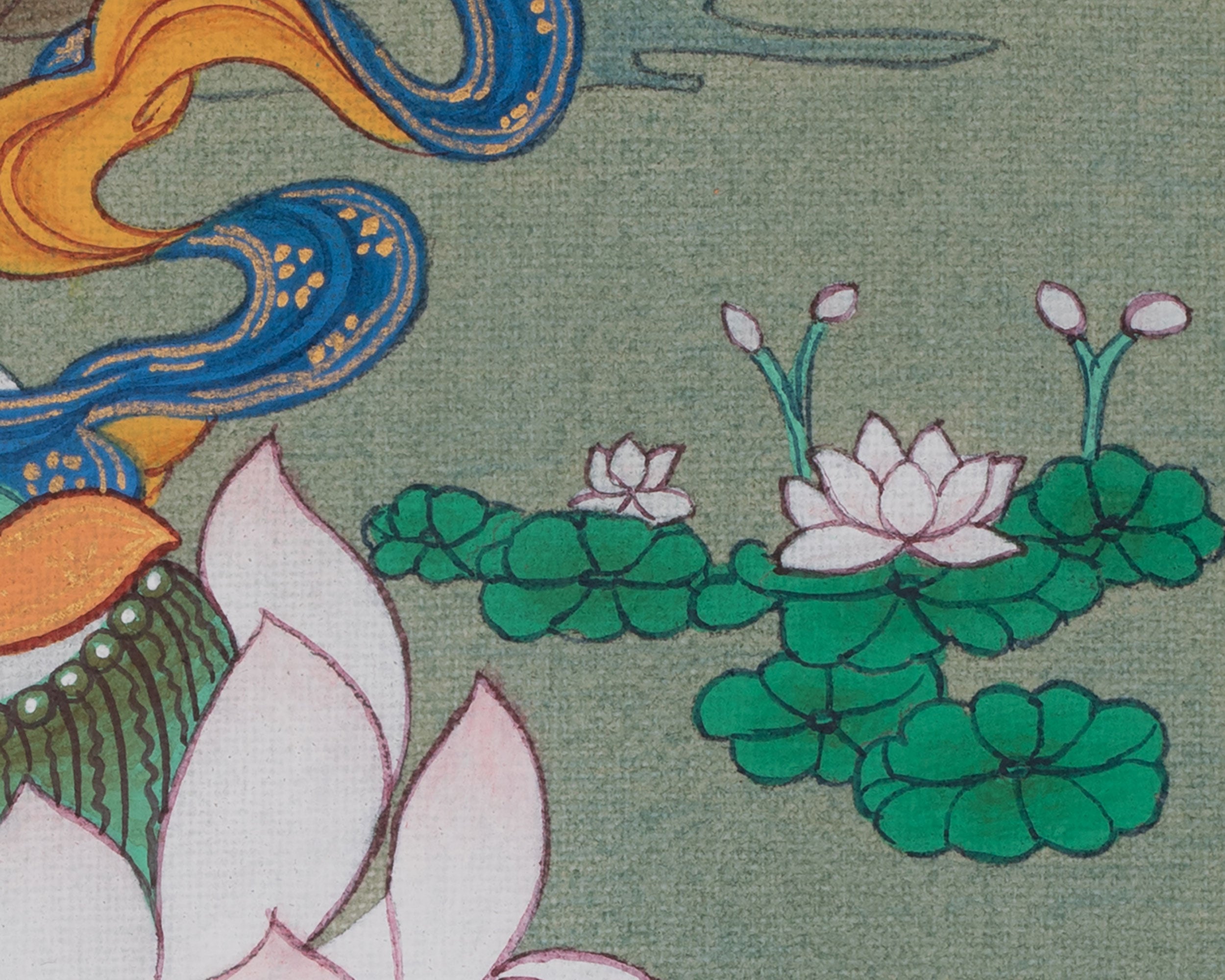 Swift Compassion Deity Green Tara Thangka | Tibetan Buddhist Artwork | Shyama Tara