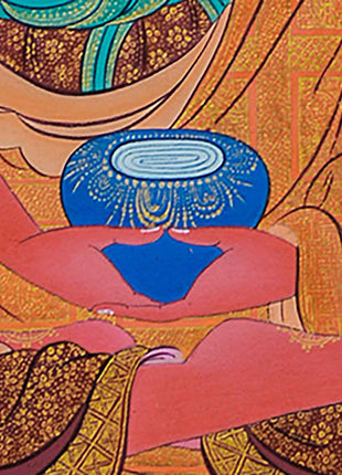 Traditional Buddha Amitabha Thangka | Buddha Deity Artwork | Buddhist Wall Decor