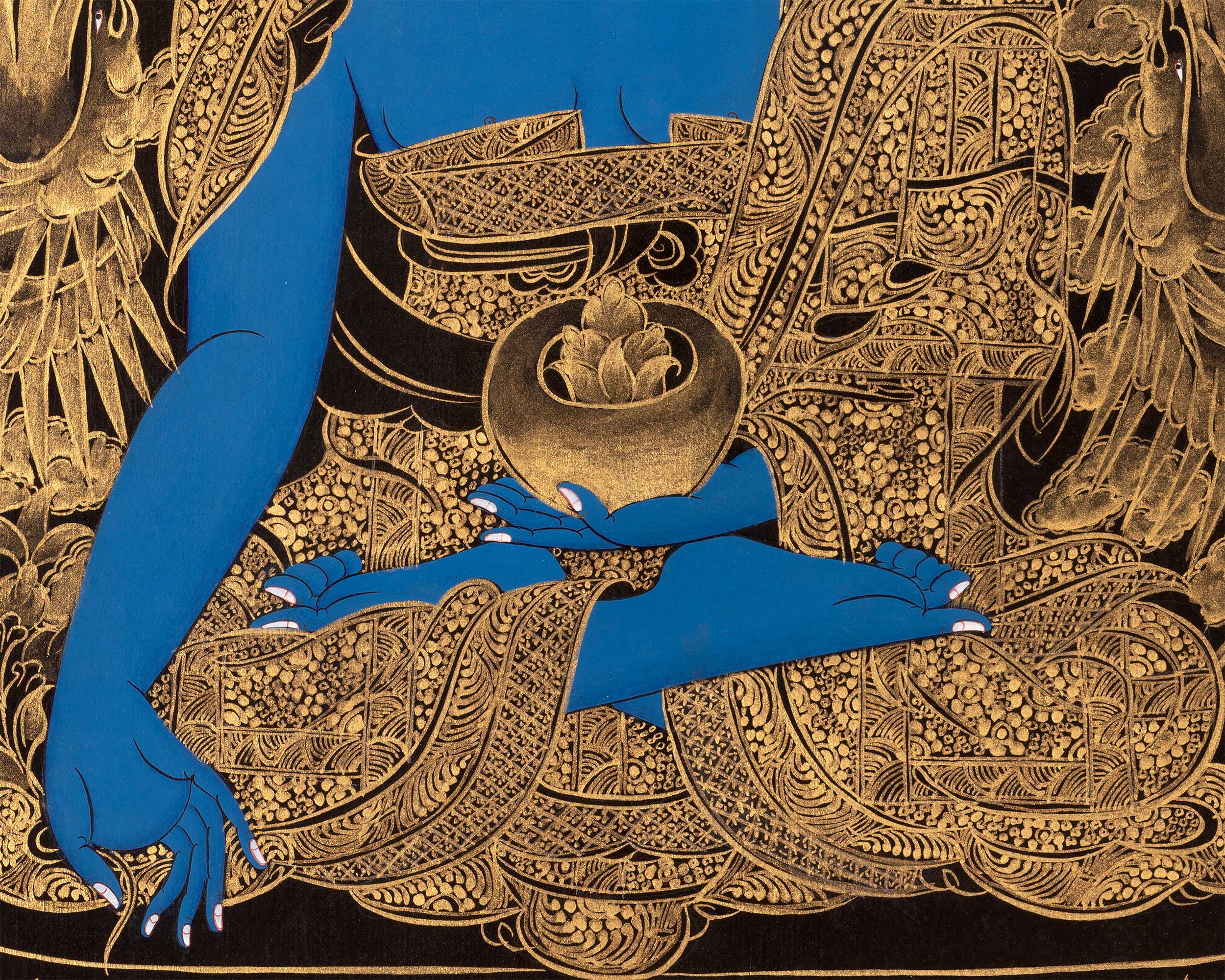 Tibetan Bhaisajyaguru, Healing Buddha Thangka | Buddha for Spiritual Wellness