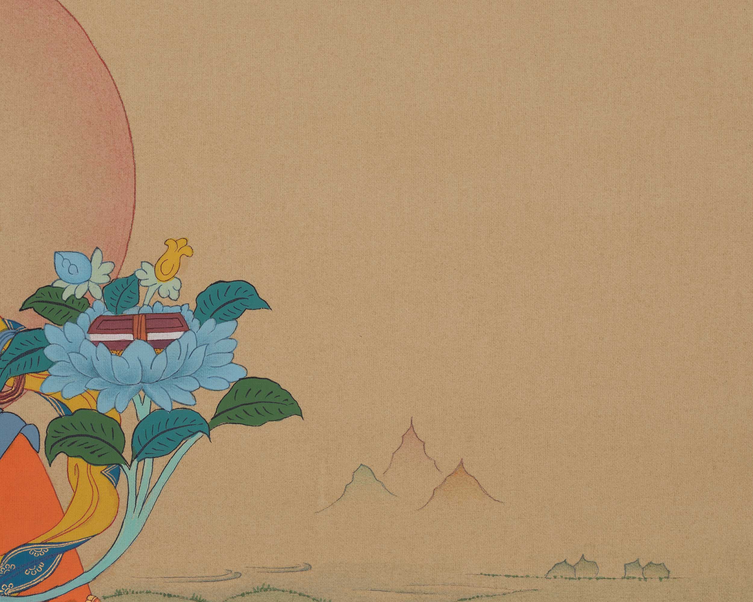 Manjushri Sacred Thangka | Sword of Wisdom Artwork | Jampalyang Art