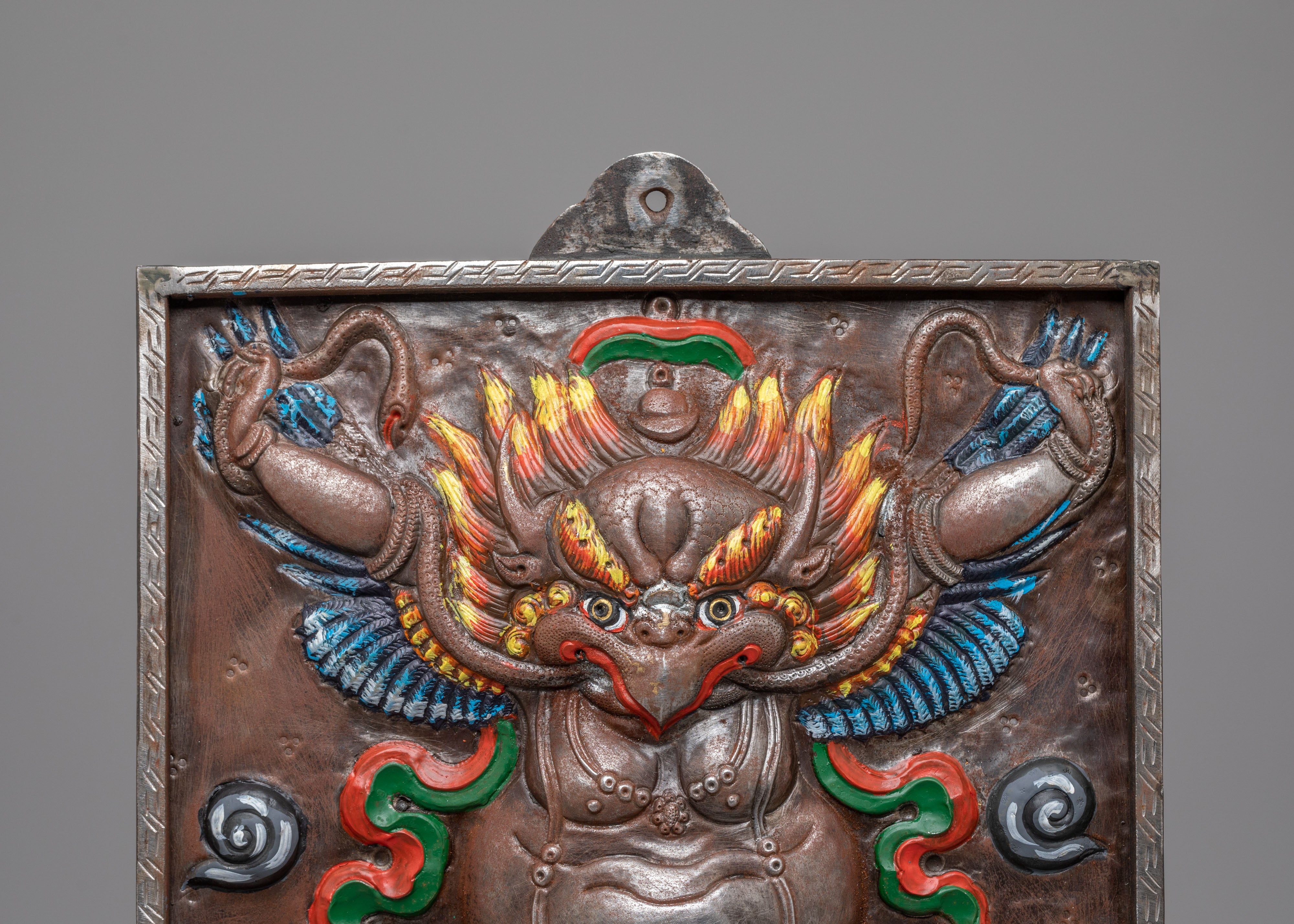 Protector Deity Garuda Wall Hanging | Iron Buddhist Artwork