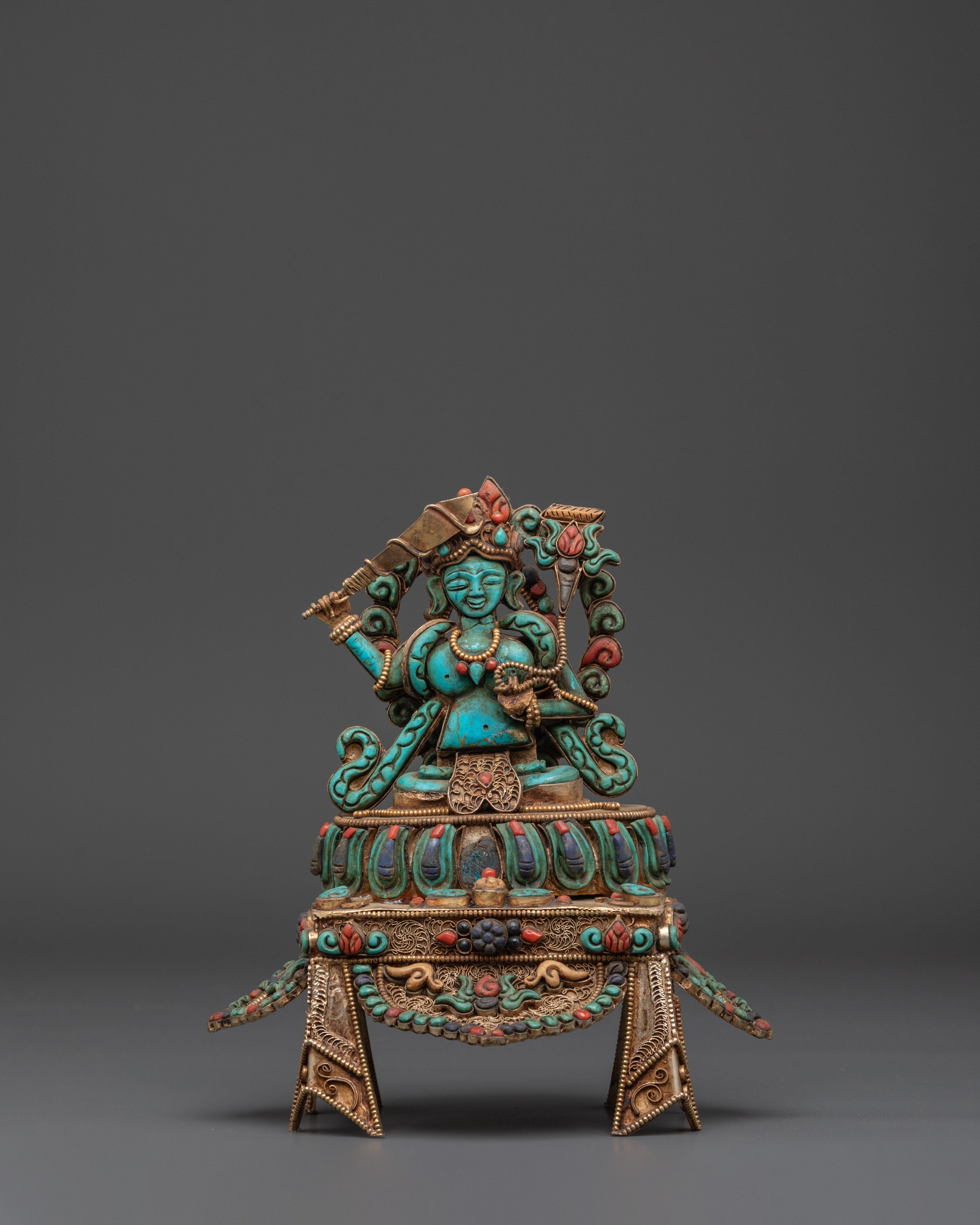 Wisdom Buddha Manjushri Statue | Wielder of the Flaming Sword