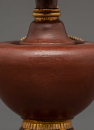 Gold-Plated Bhumba Ritual Set with Turquoise | Spiritual Decor