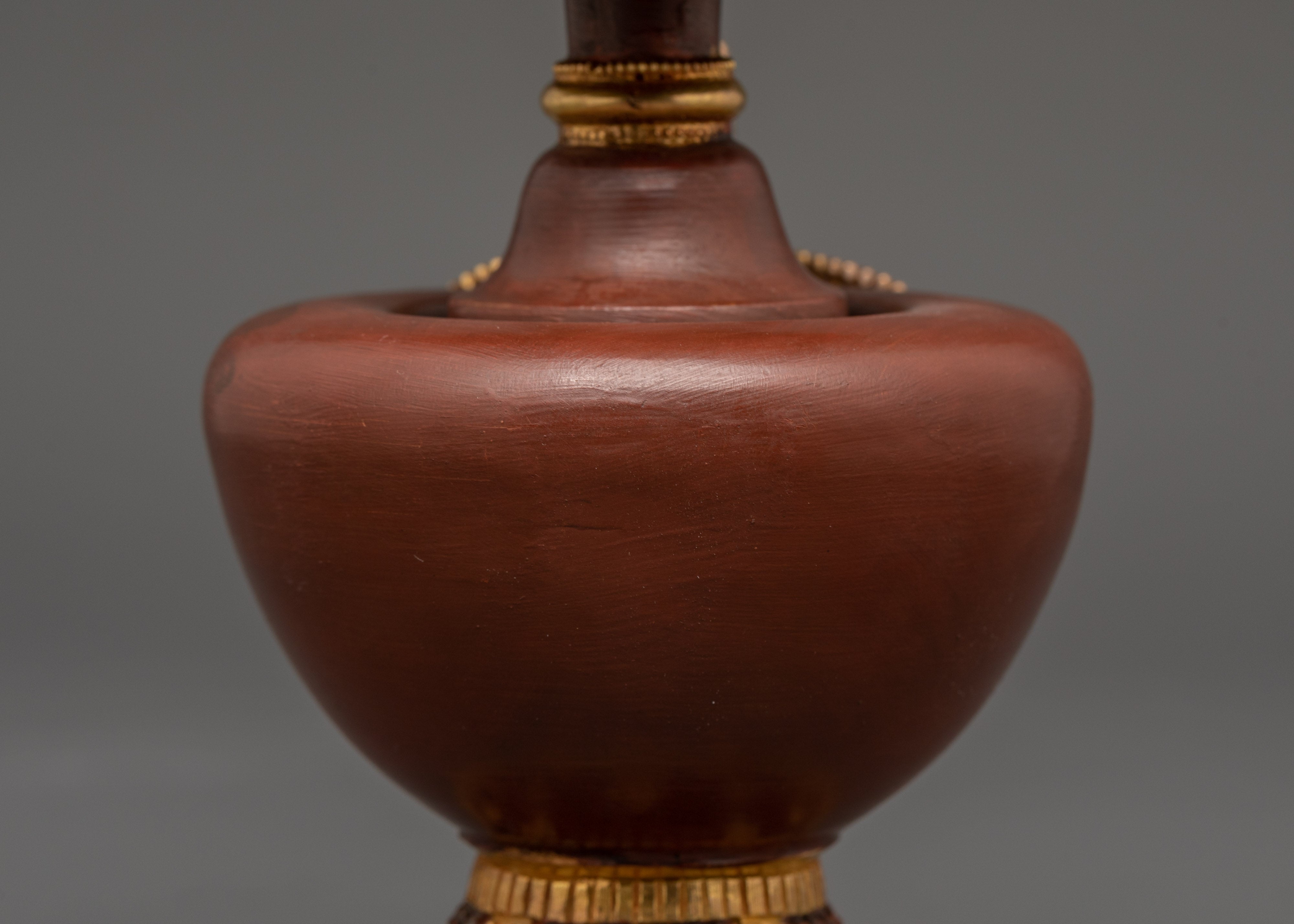 Gold-Plated Bhumba Ritual Set with Turquoise | Spiritual Decor